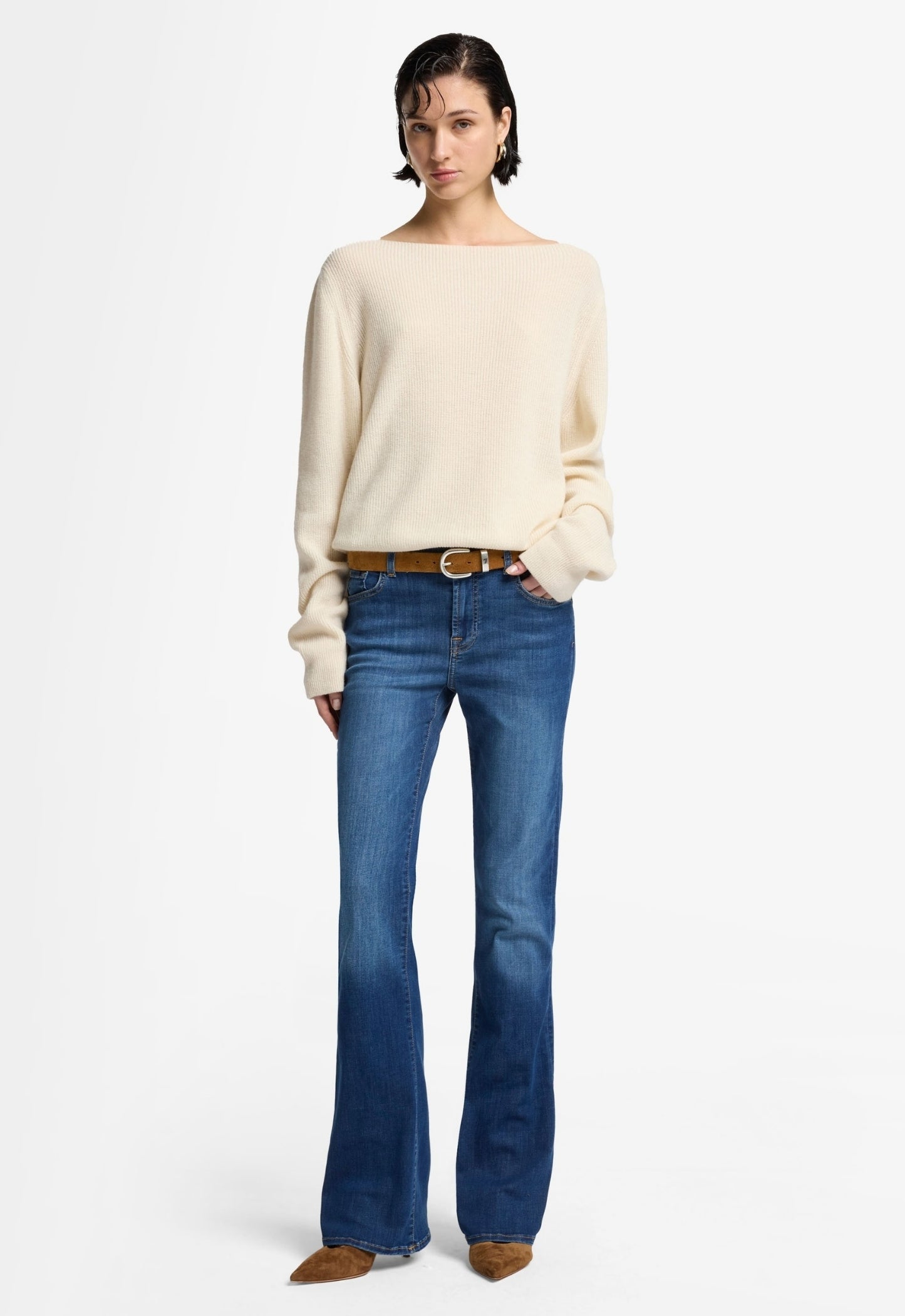 7 FOR ALL MANKIND WOMEN BOOTCUT Duchess Mid waist Jeans Mid Blue
