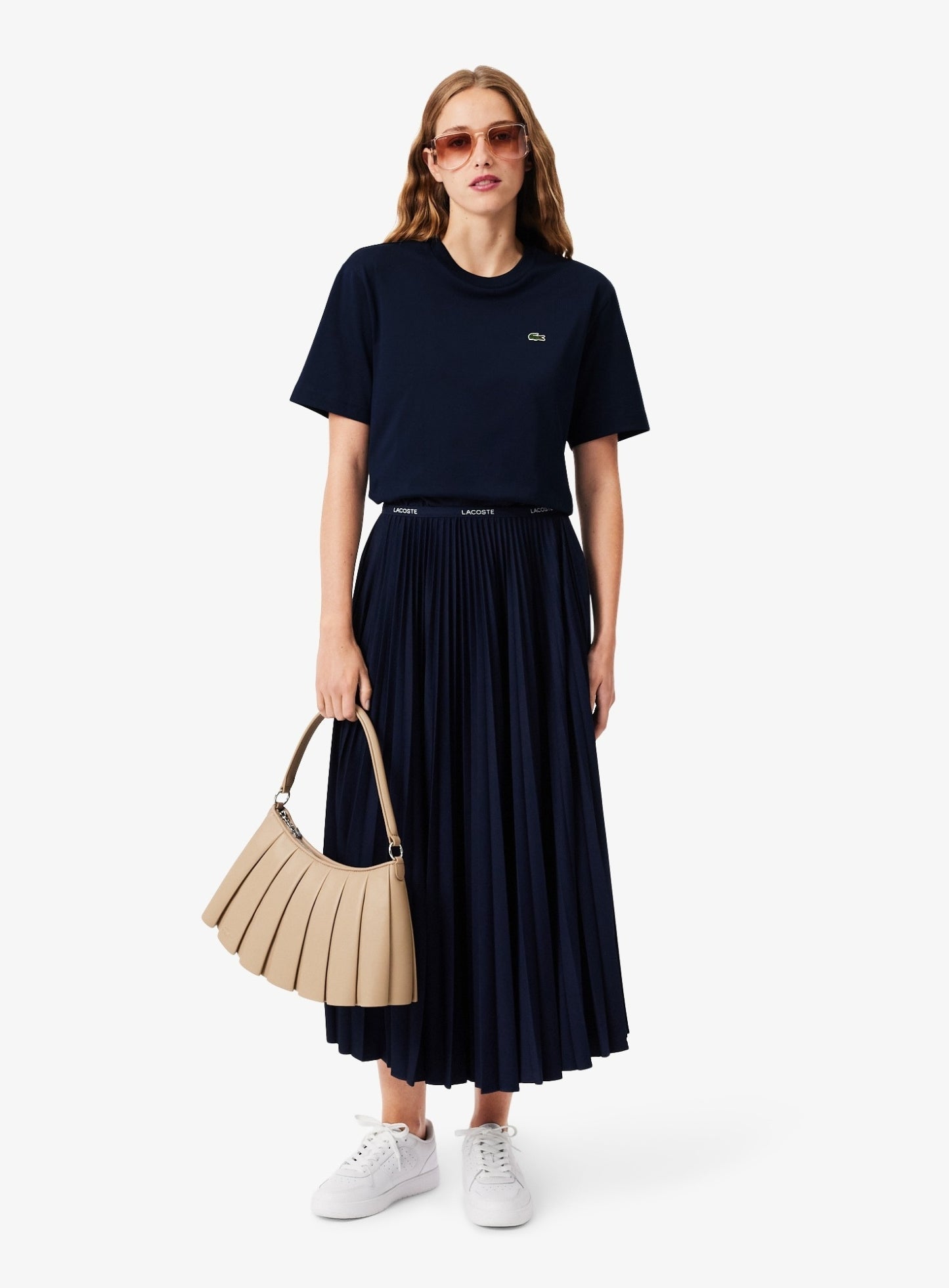LACOSTE WOMEN Relaxed Fit Soft Cotton T-shirt Midnight Blue