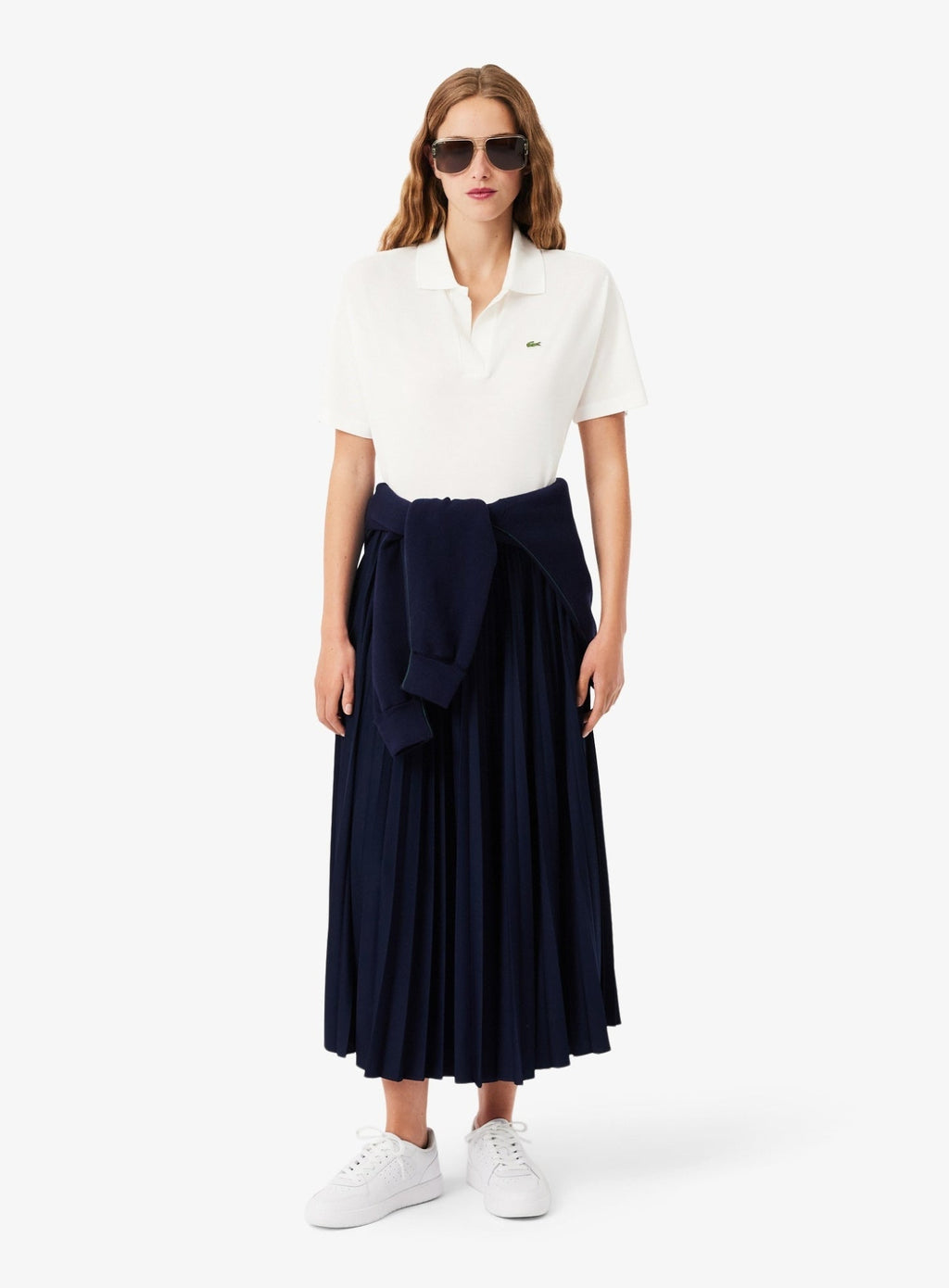 LACOSTE WOMEN Relaxed Fit Fluid Piqué Polo Shirt White