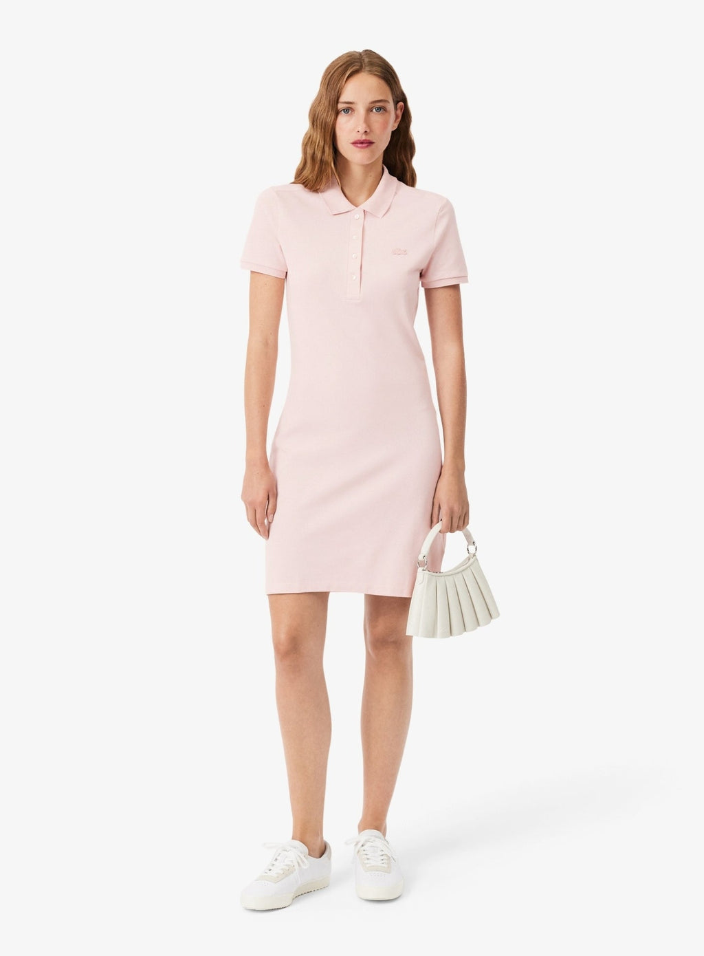 LACOSTE WOMEN Slim Fit Stretch Piqué Polo Dress Light Pink