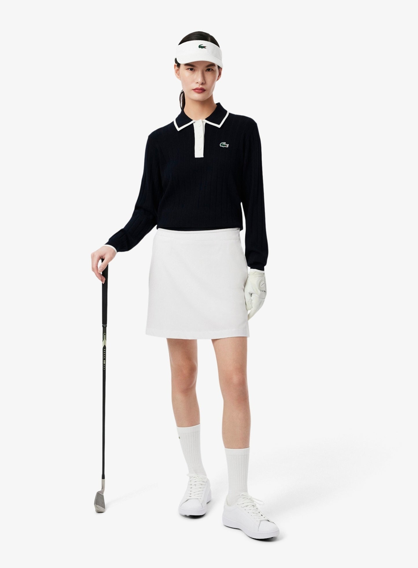 LACOSTE WOMEN Ultra Dry Golf Skirt with Liner White