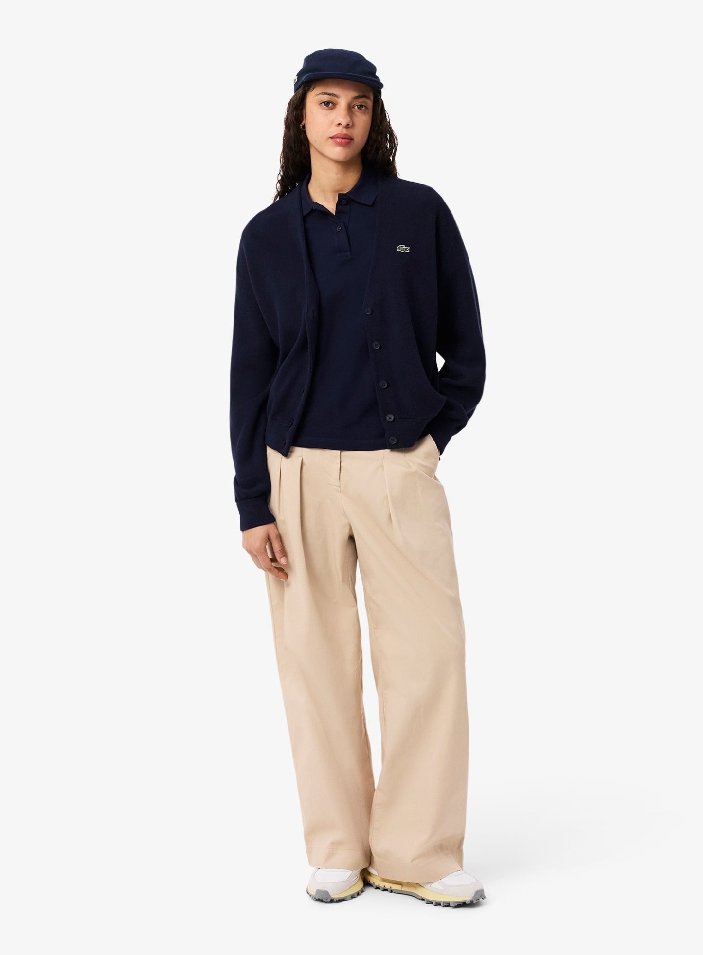 LACOSTE WOMEN Regular Fit Supple Petit Piqué Polo Shirt Midnight Blue