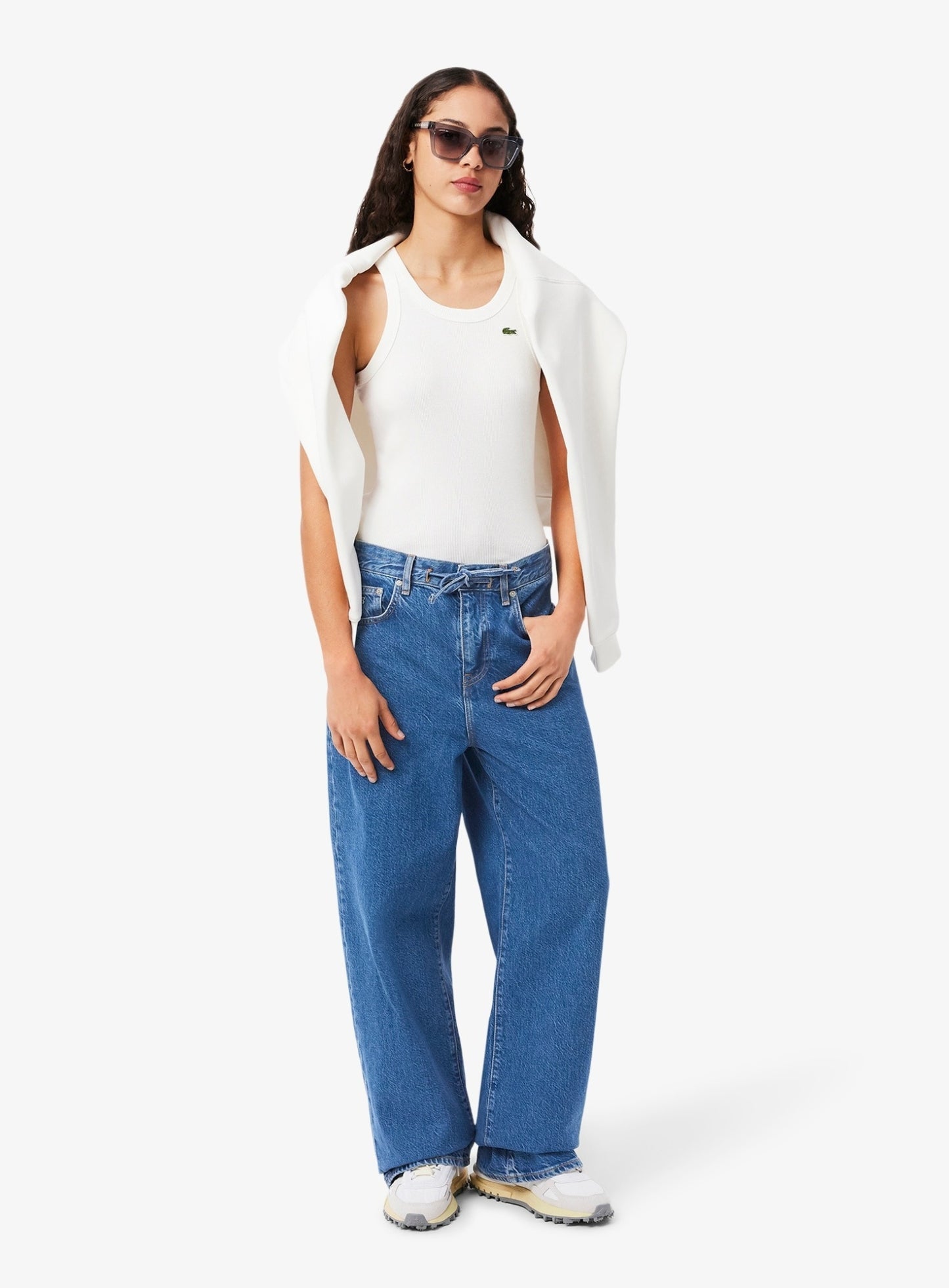 LACOSTE WOMEN Wide Fit Denim Jeans Blue
