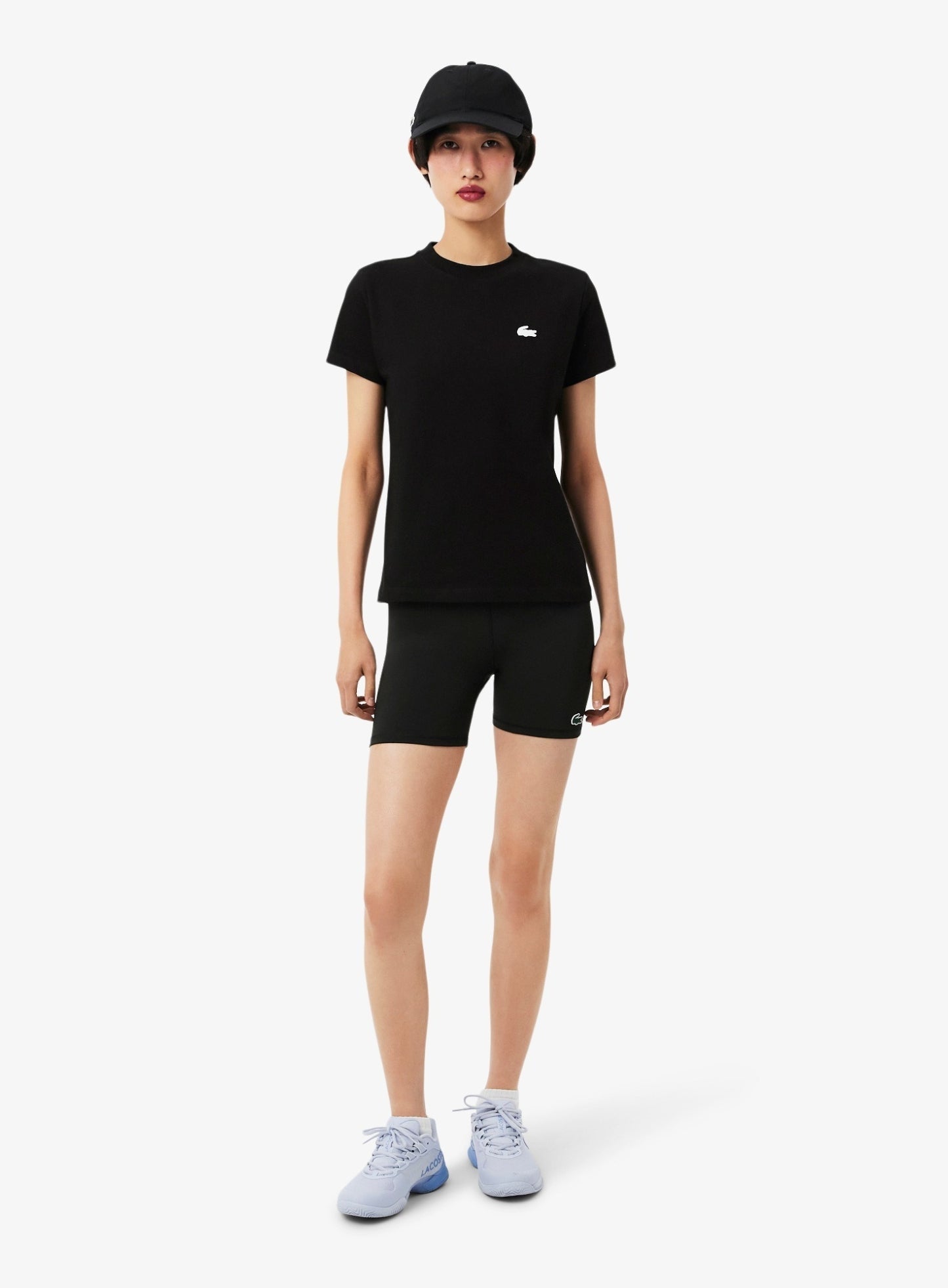 LACOSTE WOMEN Ultra Dry Technical Cotton Sport T-shirt Black
