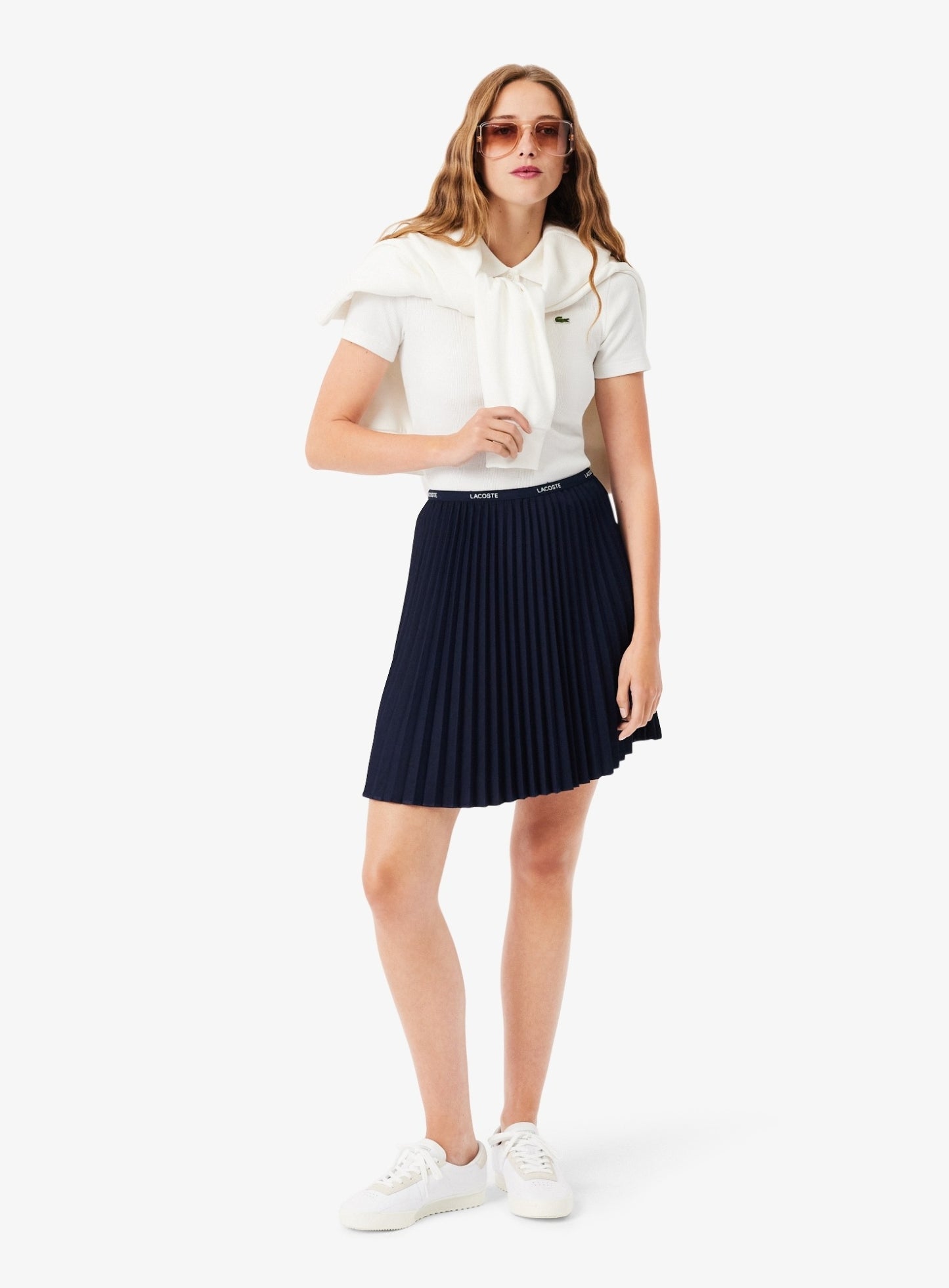 LACOSTE WOMEN Short Pleated Skirt Midnight Blue