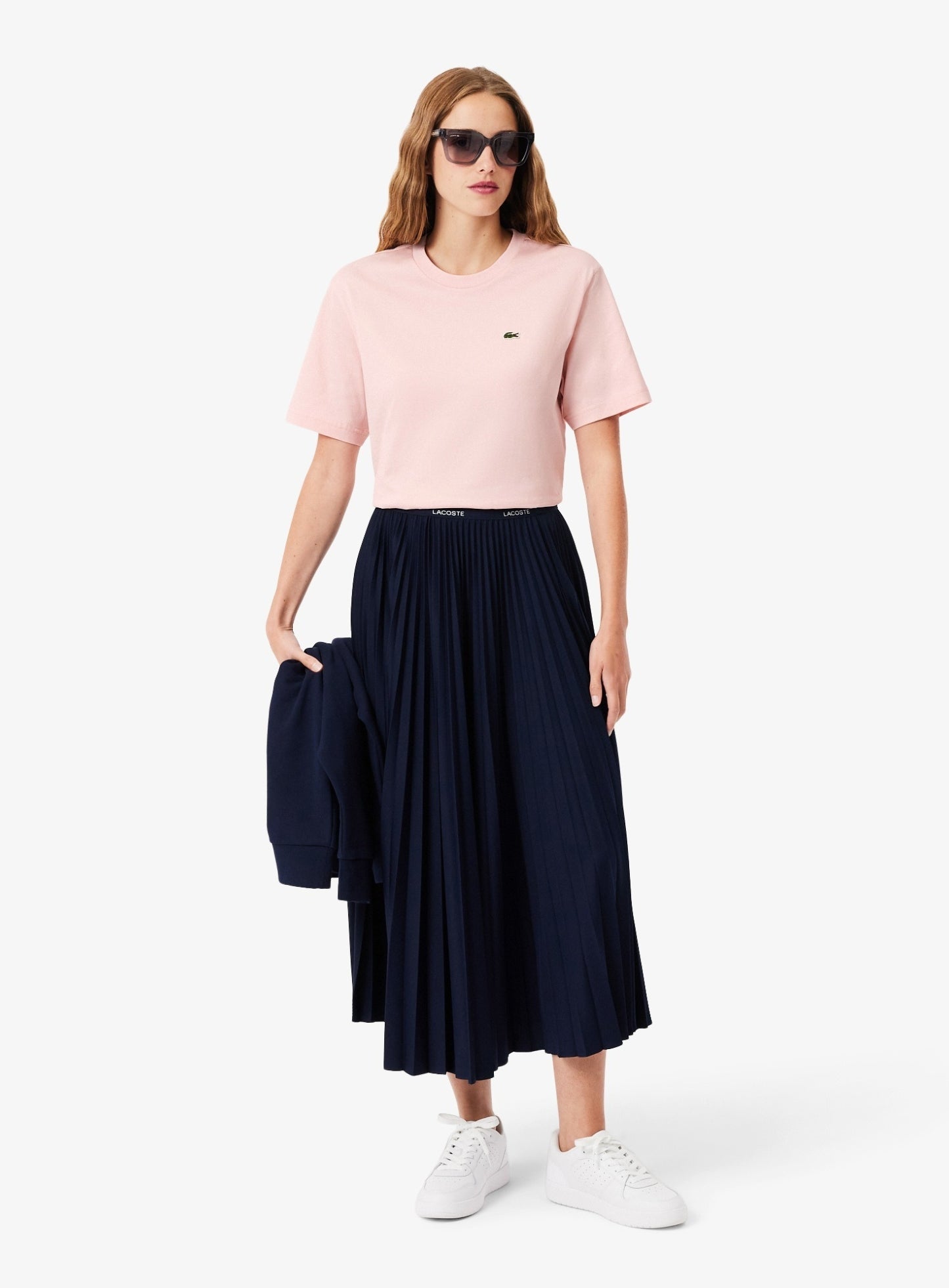 LACOSTE WOMEN Relaxed Fit Soft Cotton T-shirt Light Pink