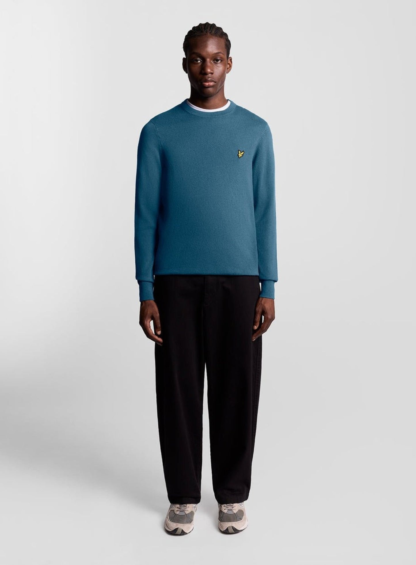 LYLE & SCOTT Cotton Merino Crew Neck Jumper Deep Water