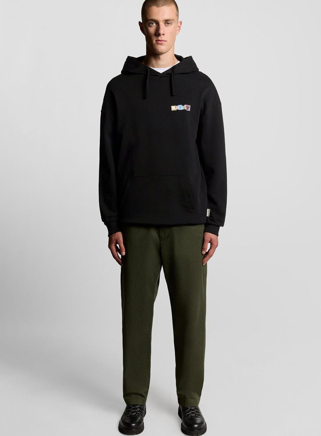 LYLE & SCOTT Paper Letters Graphic Hoodie Jet Black