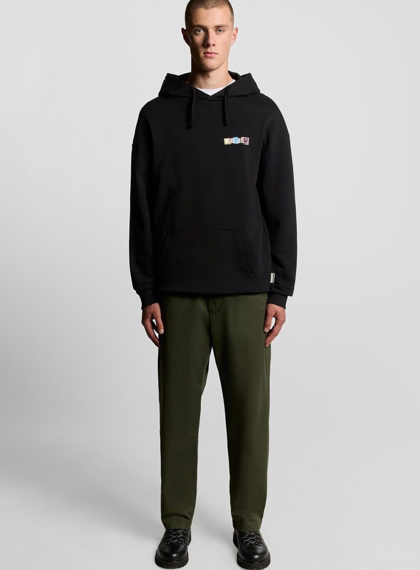 LYLE & SCOTT Paper Letters Graphic Hoodie Jet Black