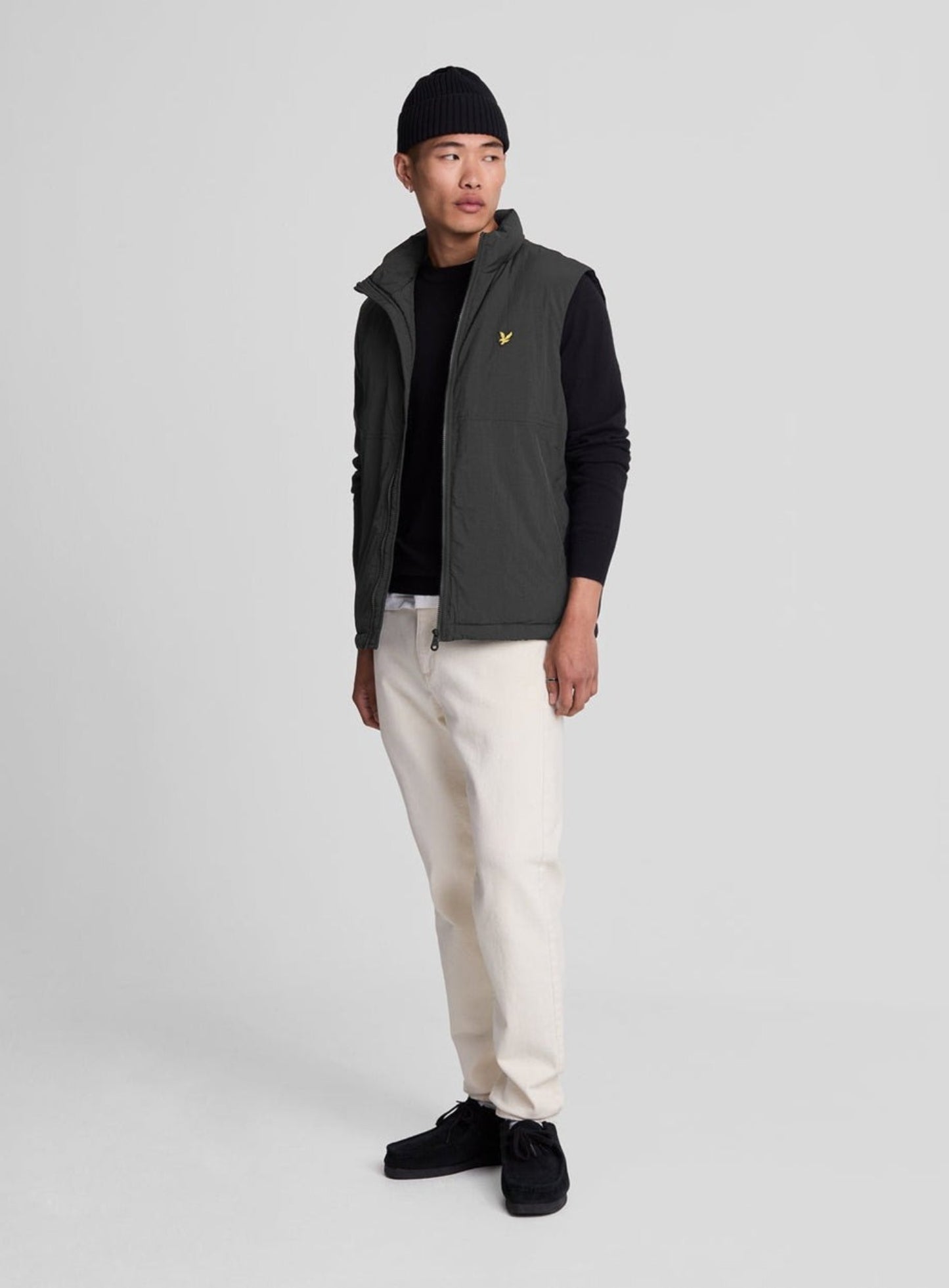 LYLE & SCOTT Cotton Merino Crew Neck Jumper Jet Black