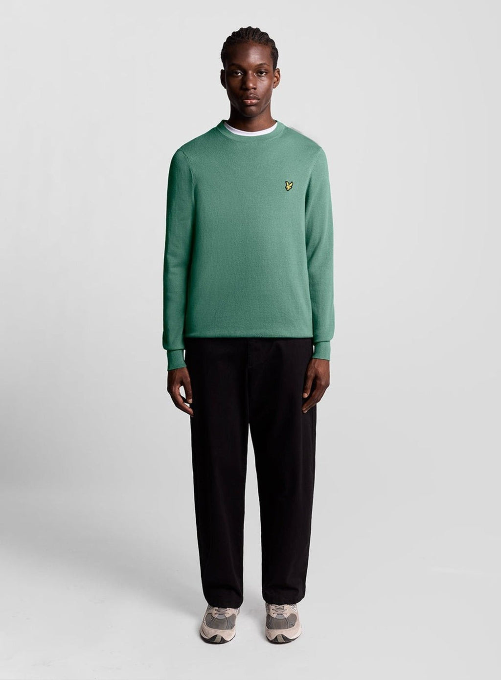 LYLE & SCOTT Cotton Merino Crew Neck Jumper Agave Green