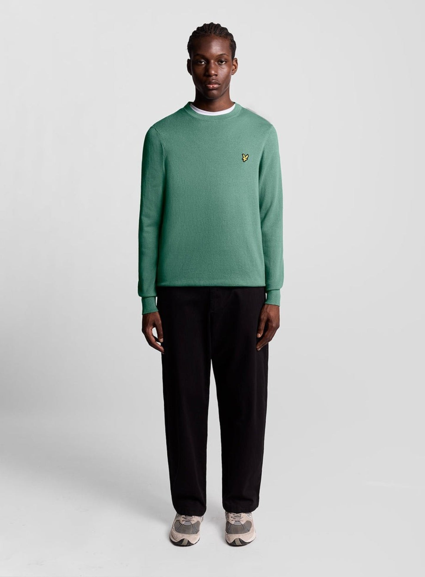 LYLE & SCOTT Cotton Merino Crew Neck Jumper Agave Green