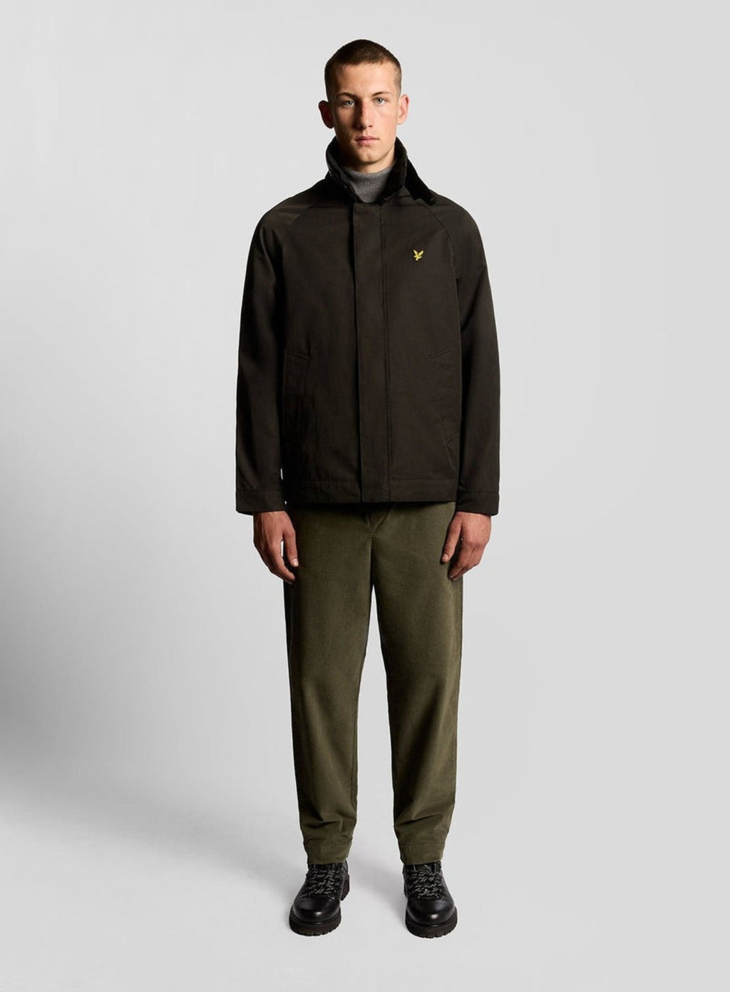 LYLE & SCOTT Tartan Lined Hunting Jacket Jet Black
