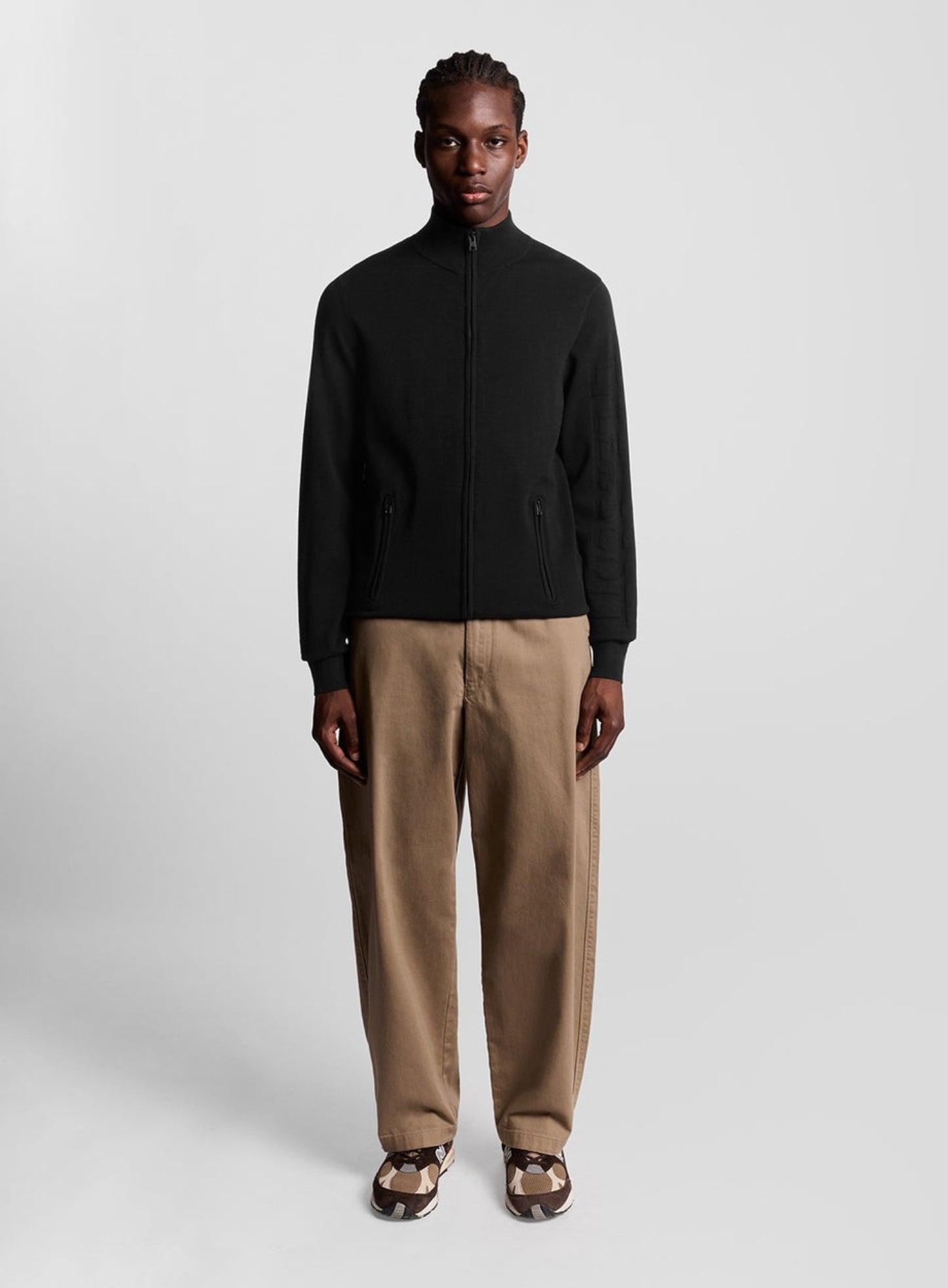 LYLE & SCOTT Mesh Logo Knitted Track Jacket Jet Black