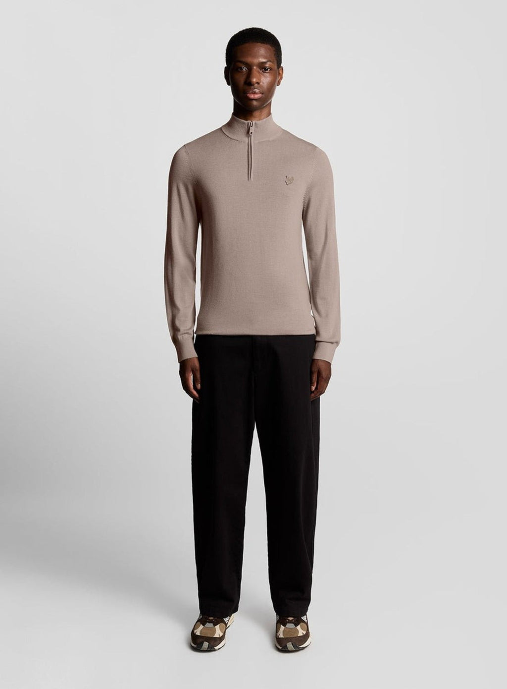 LYLE & SCOTT Merino Wool 1/4 Zip Jumper Cinder