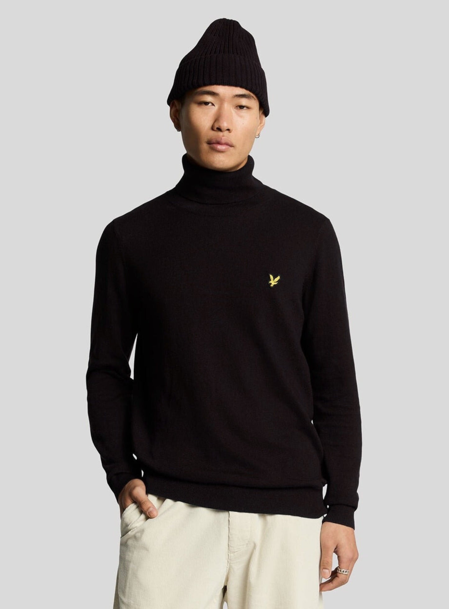 LYLE & SCOTT Cotton Merino Turtleneck Jumper Jet Black