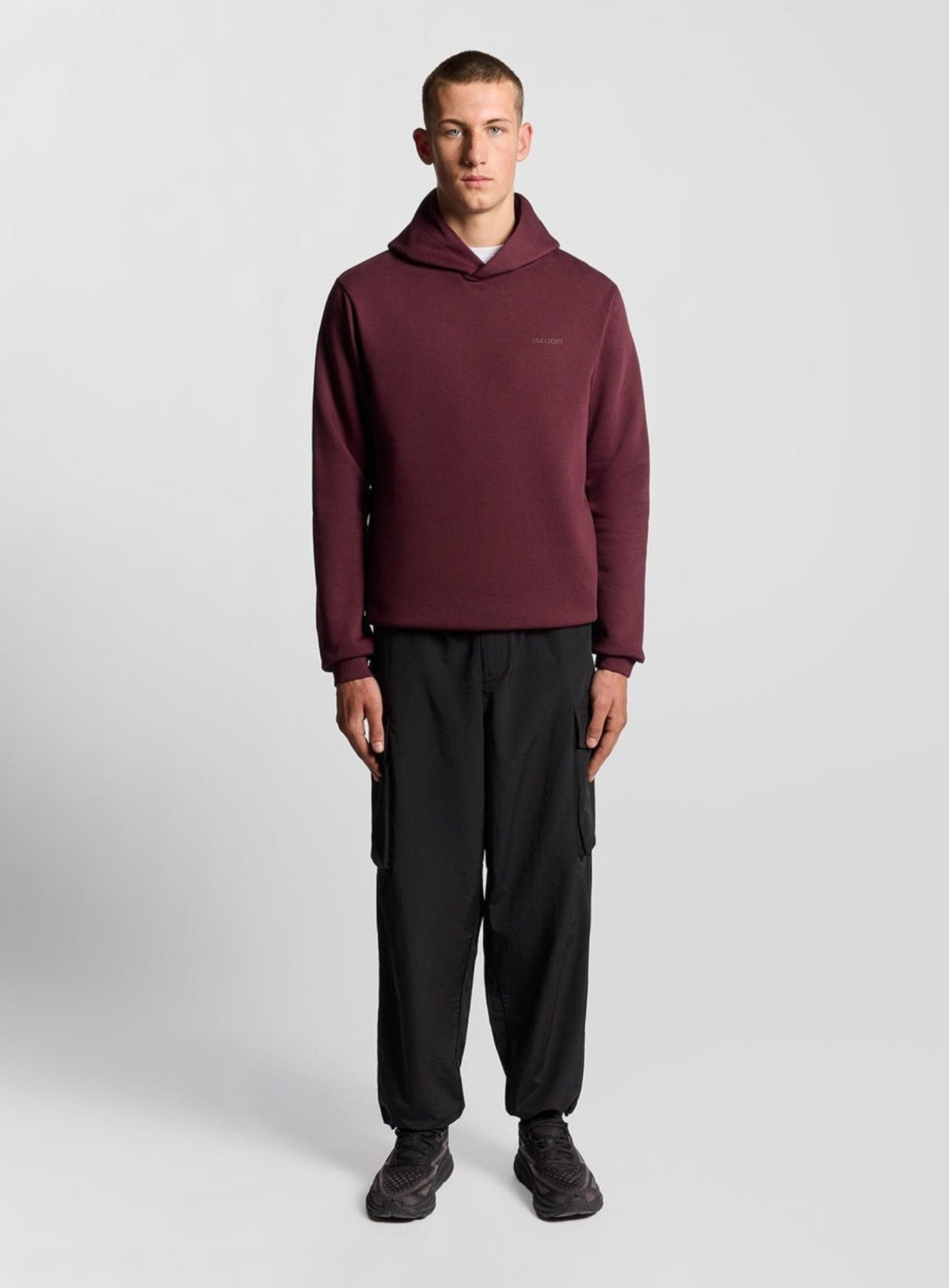 LYLE & SCOTT Logo Brushback Pullover Hoodie Port