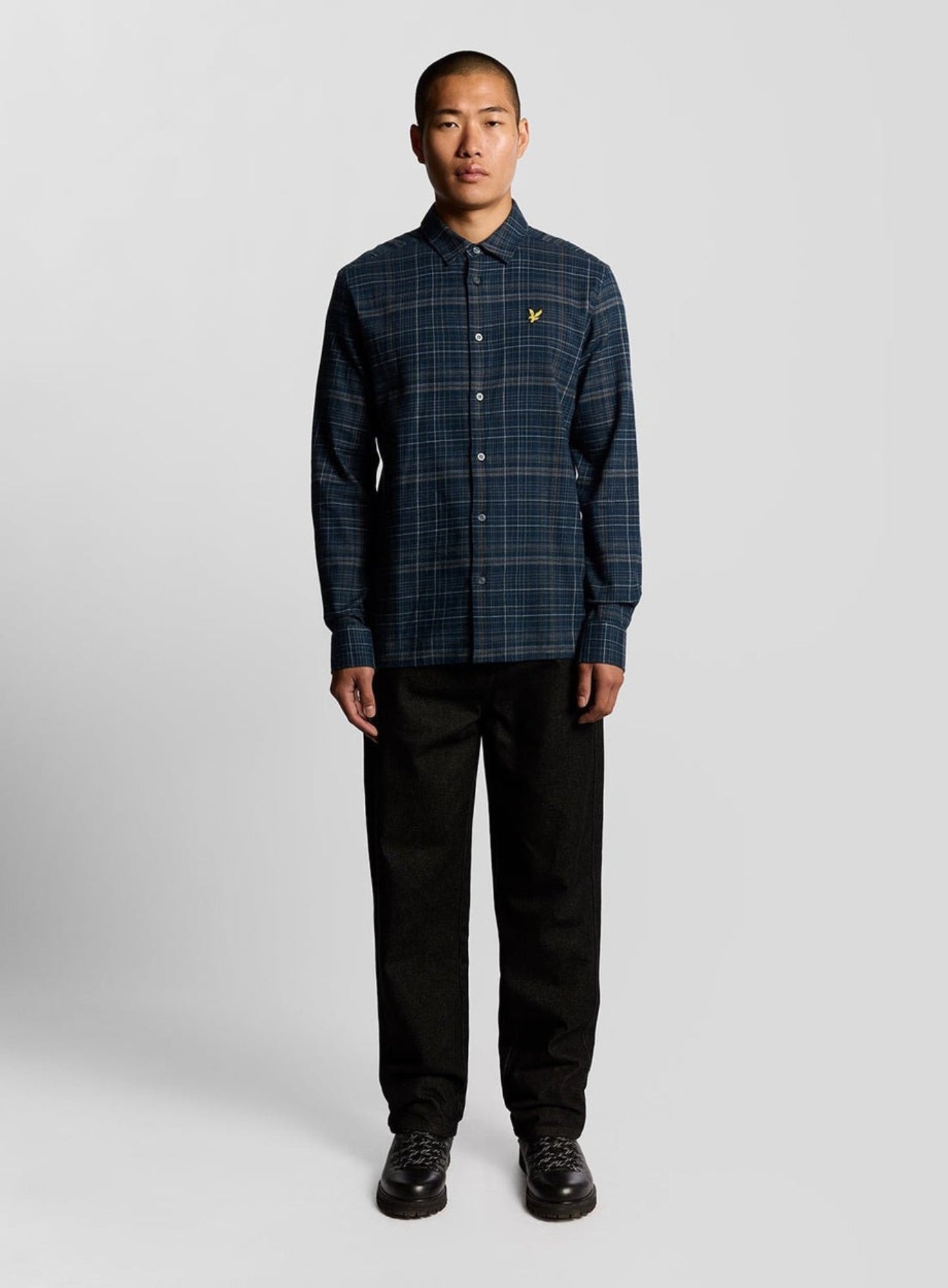 LYLE & SCOTT Checked Flannel Shirt Dark Navy/ Tree Green