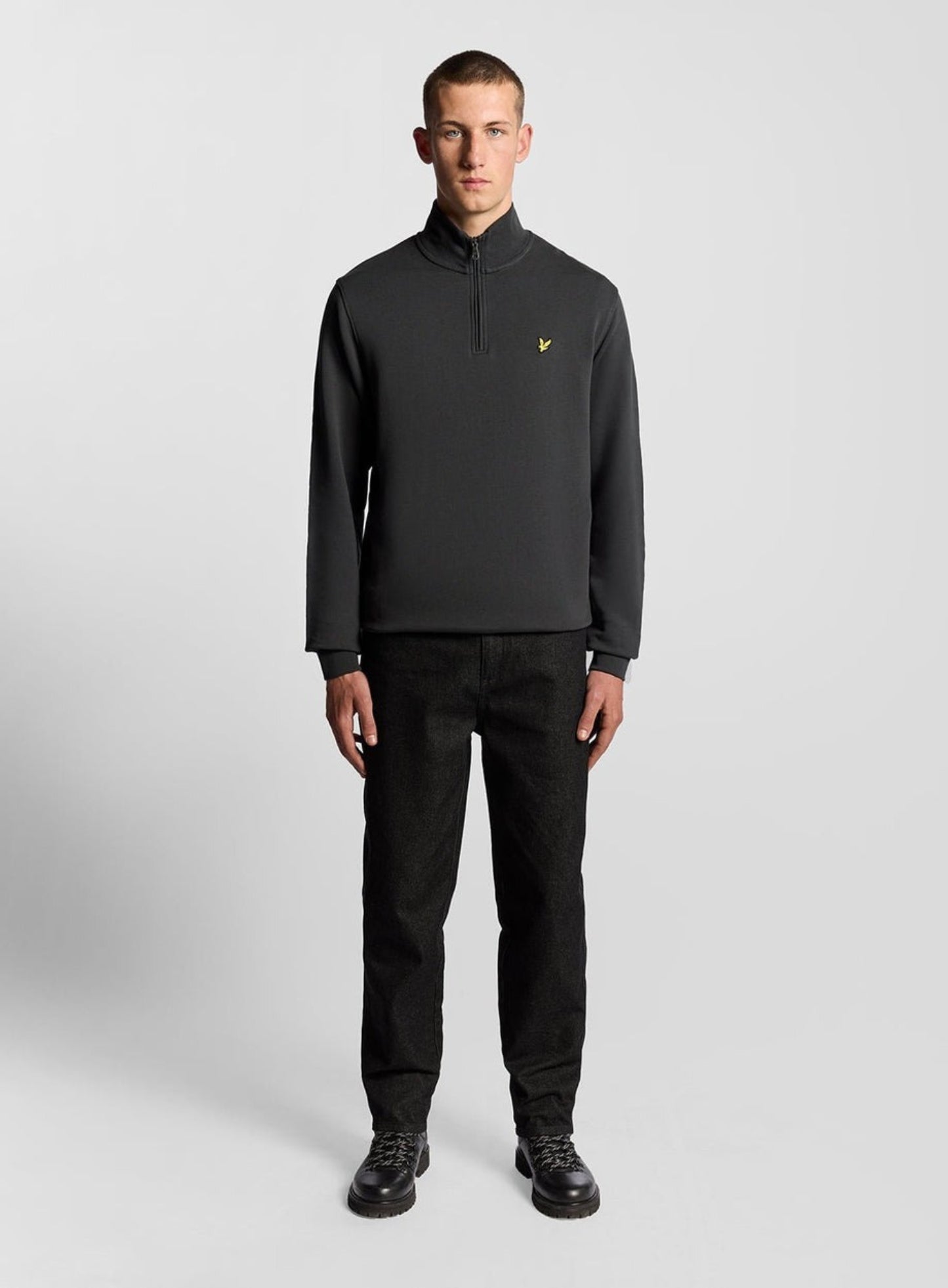 LYLE & SCOTT Loopback Quarter Zip Sweat Gunmetal