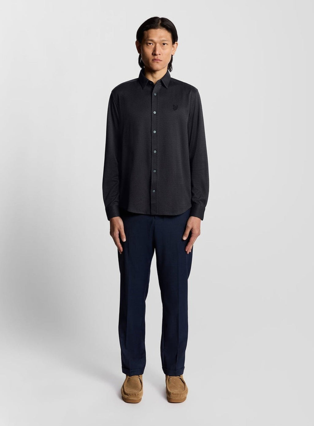 LYLE & SCOTT Jacquard Interlock Shirt Deep Navy
