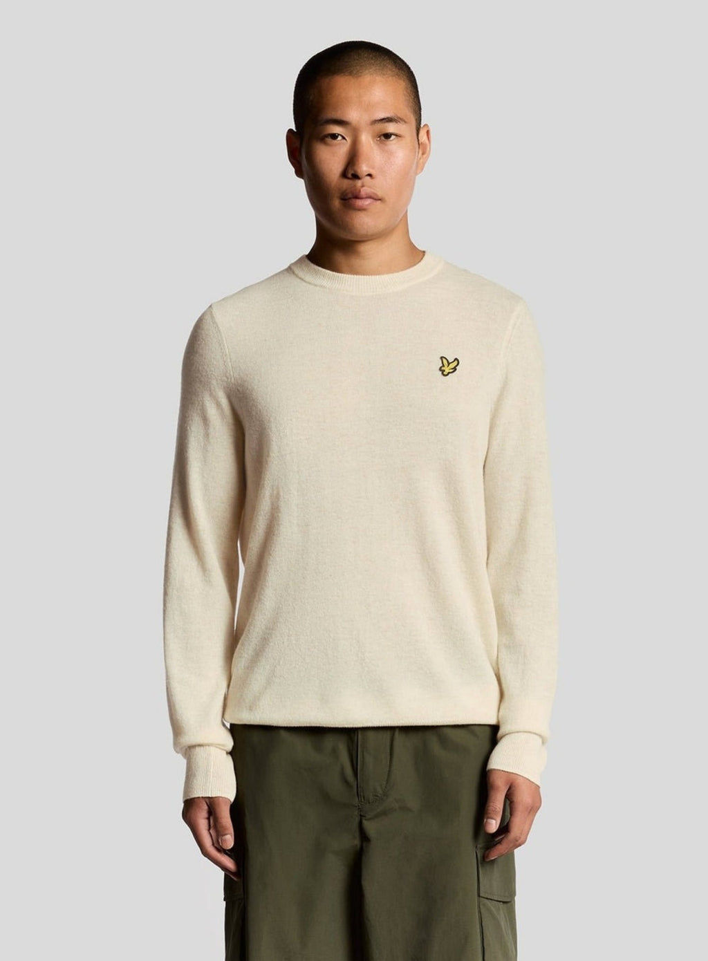 LYLE & SCOTT Lambswool Blend Crew Neck Jumper Drop Cloth Marl
