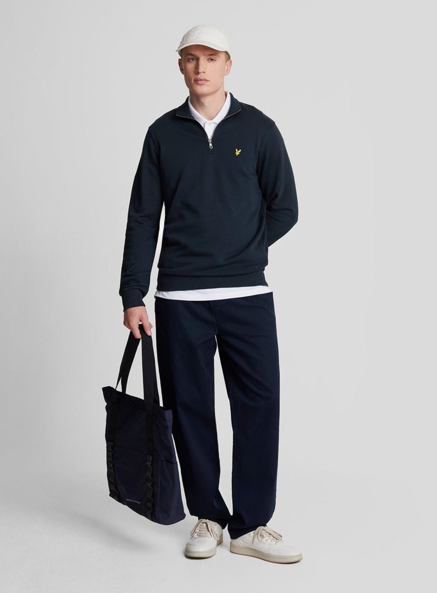 LYLE & SCOTT Loopback Quarter Zip Sweat Dark Navy