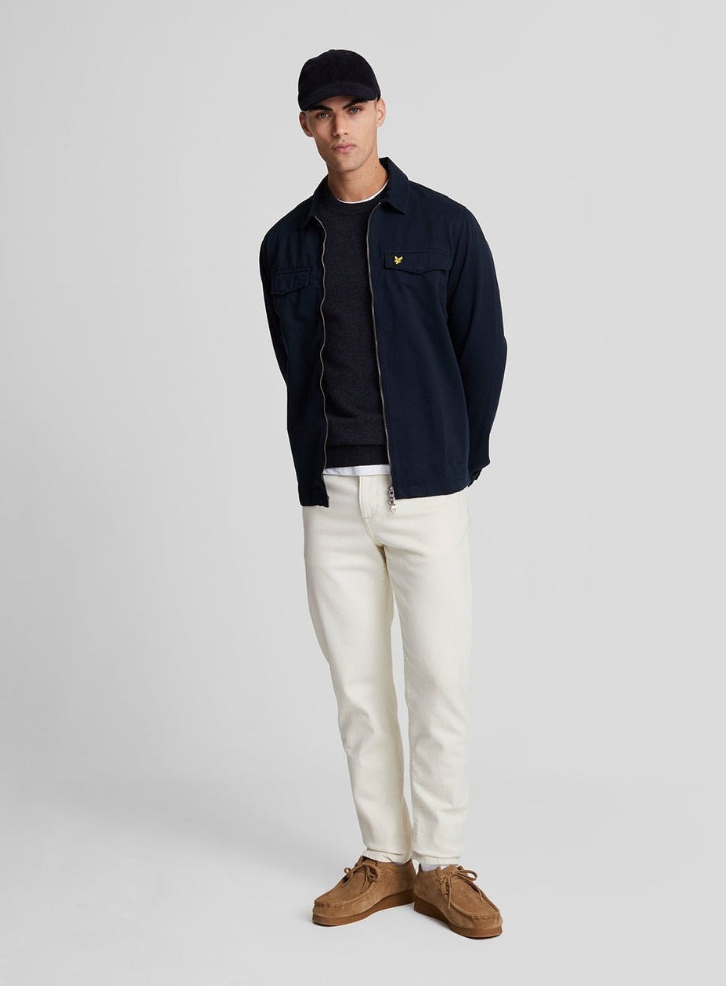 LYLE & SCOTT Lambswool Blend Crew Neck Jumper Dark Navy Marl