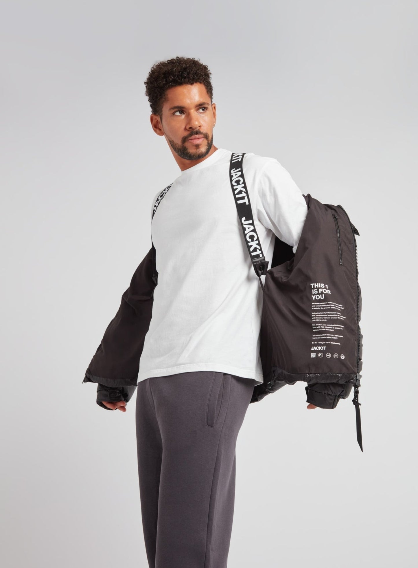 JACK1T EZ Boxed Puffer Racer Jacket Lux Black