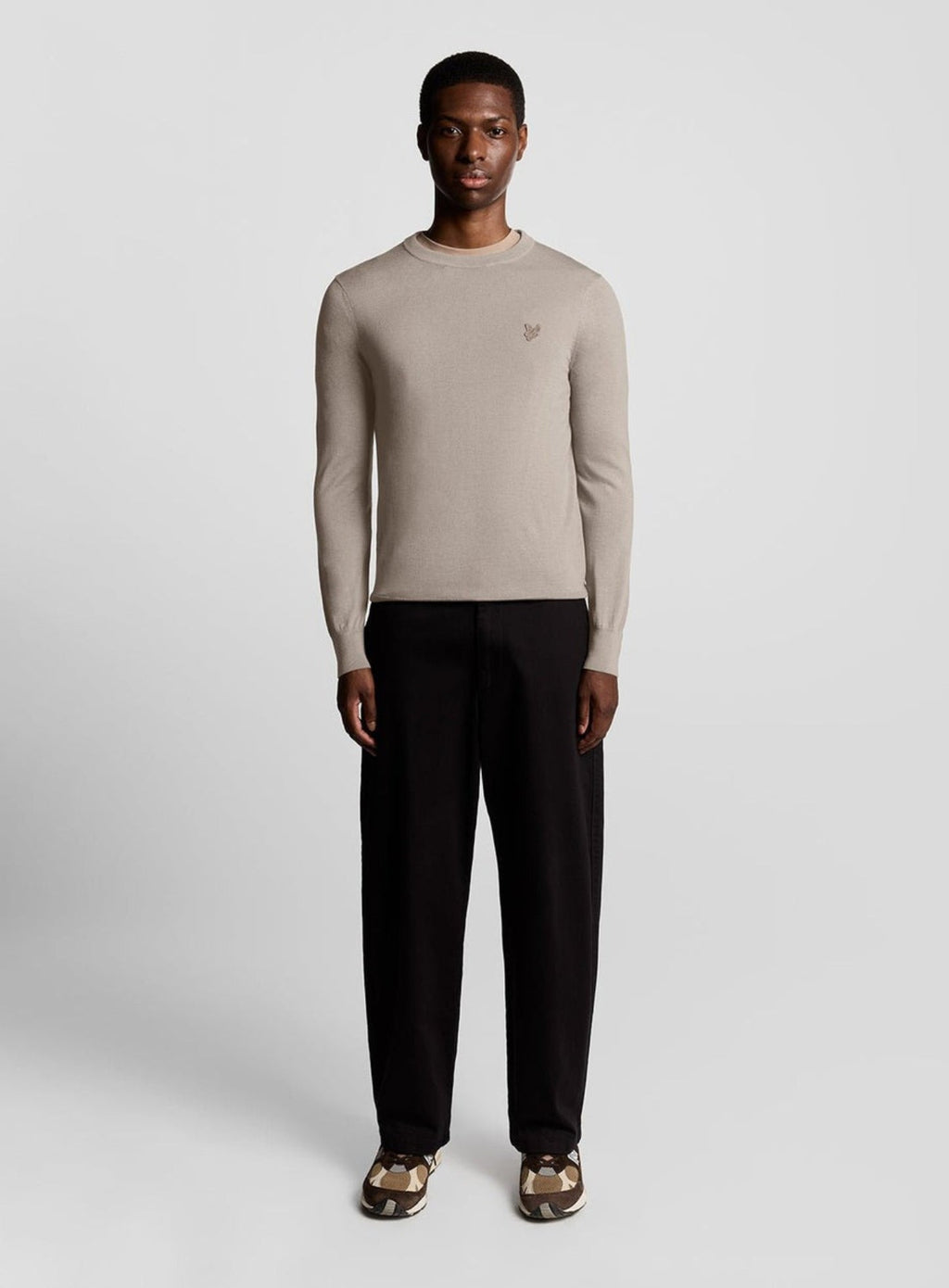 LYLE & SCOTT Tonal Eagle Merino Crew Neck Jumper Nomad