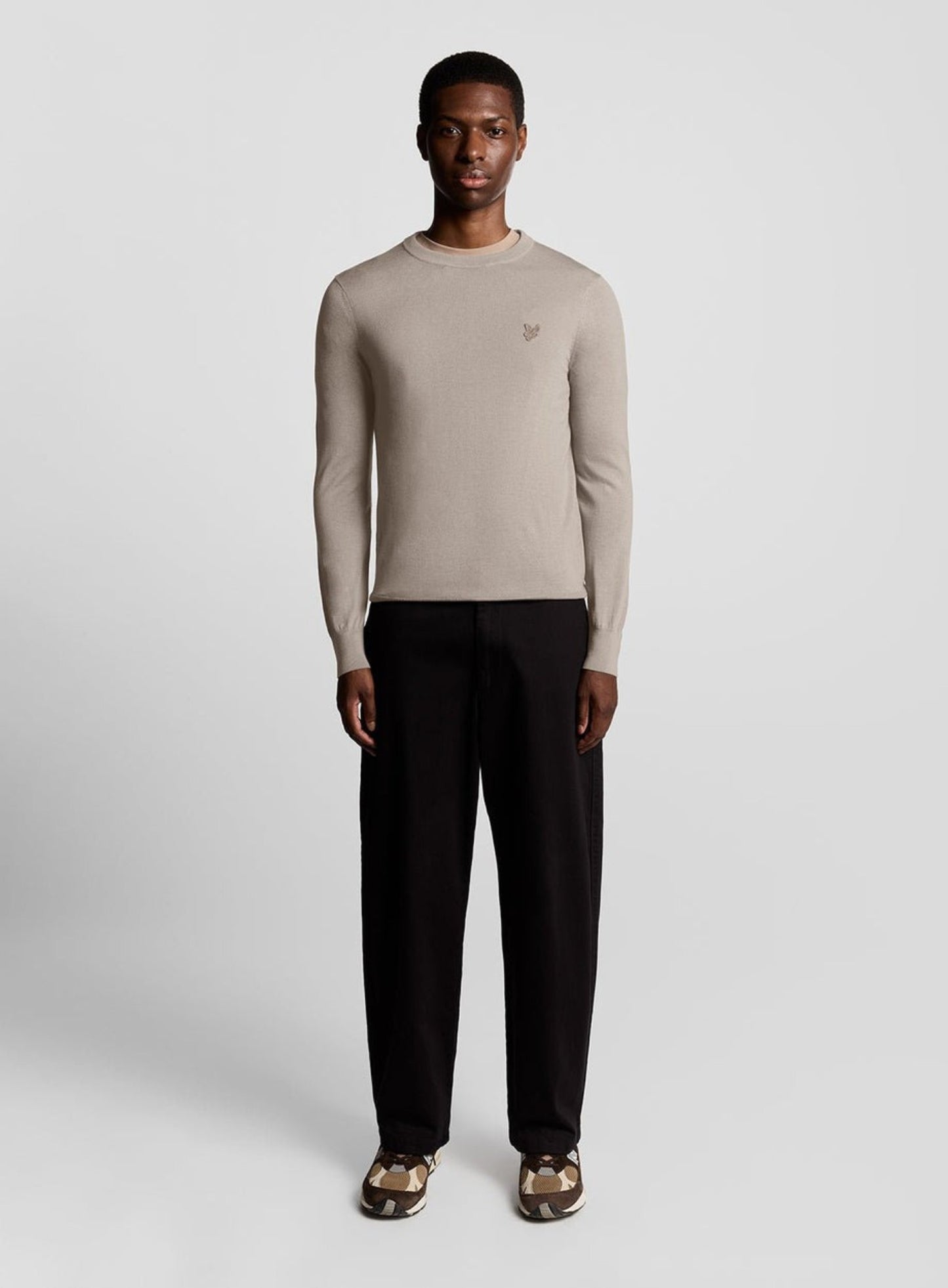 LYLE & SCOTT Tonal Eagle Merino Crew Neck Jumper Nomad