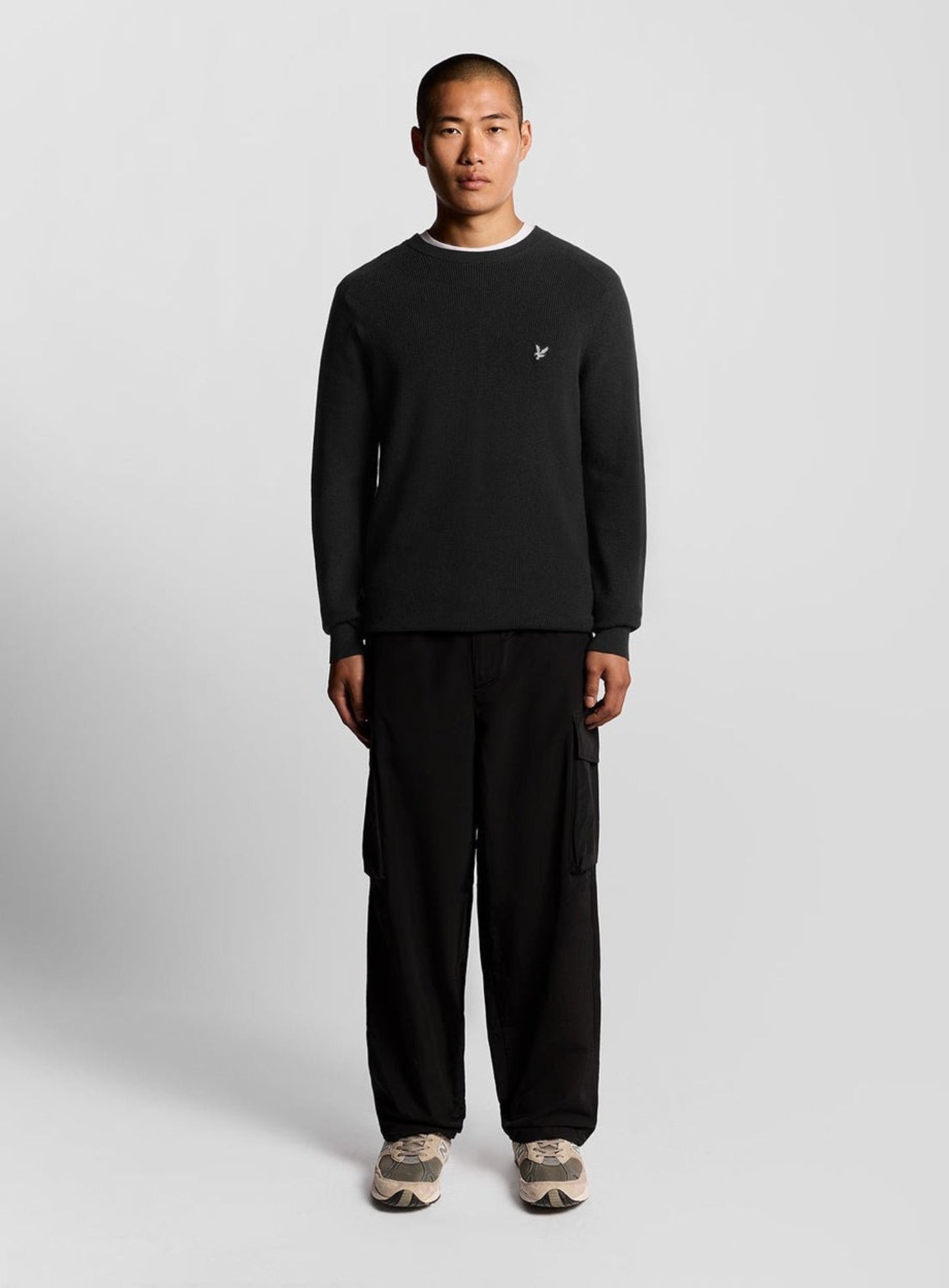 LYLE & SCOTT Engineered Rib Crew Neck Black Ice