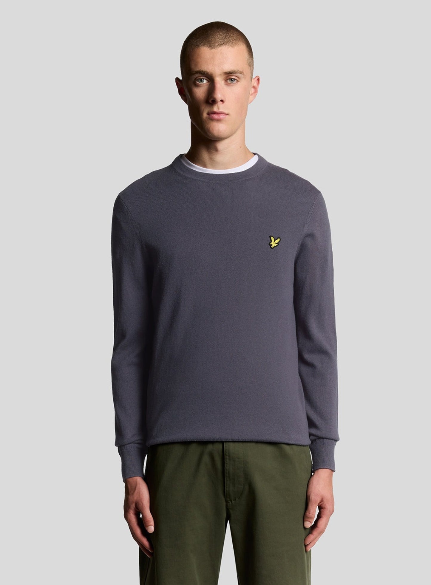 LYLE & SCOTT Cotton Merino Crew Neck Jumper Graystone