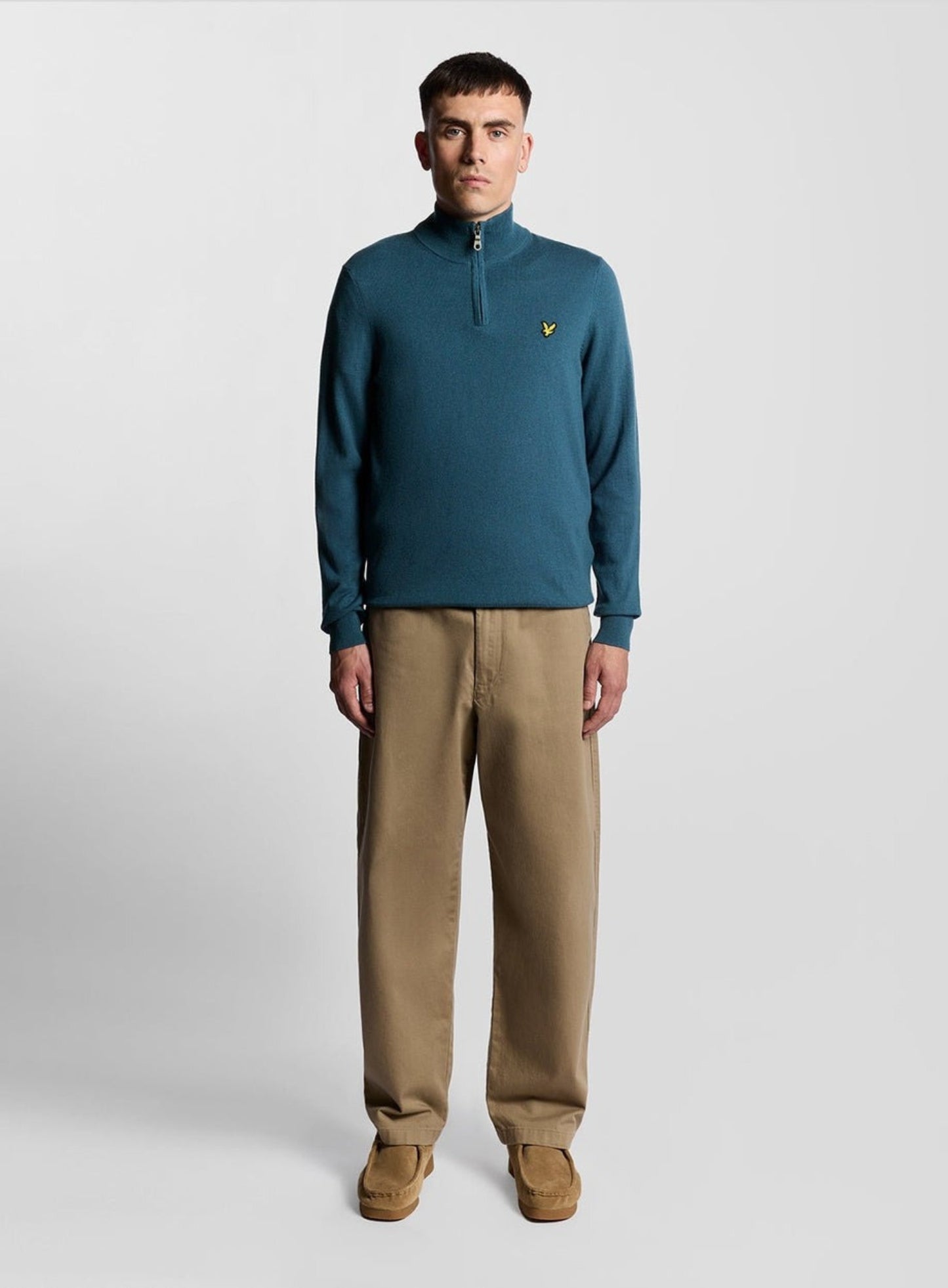 LYLE & SCOTT Cotton Merino Quarter Zip Jumper Deep Water