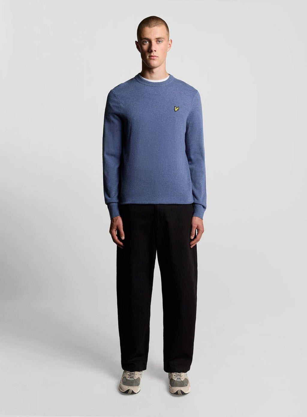 LYLE & SCOTT Lambswool Blend Crew Neck Jumper Graystone Marl