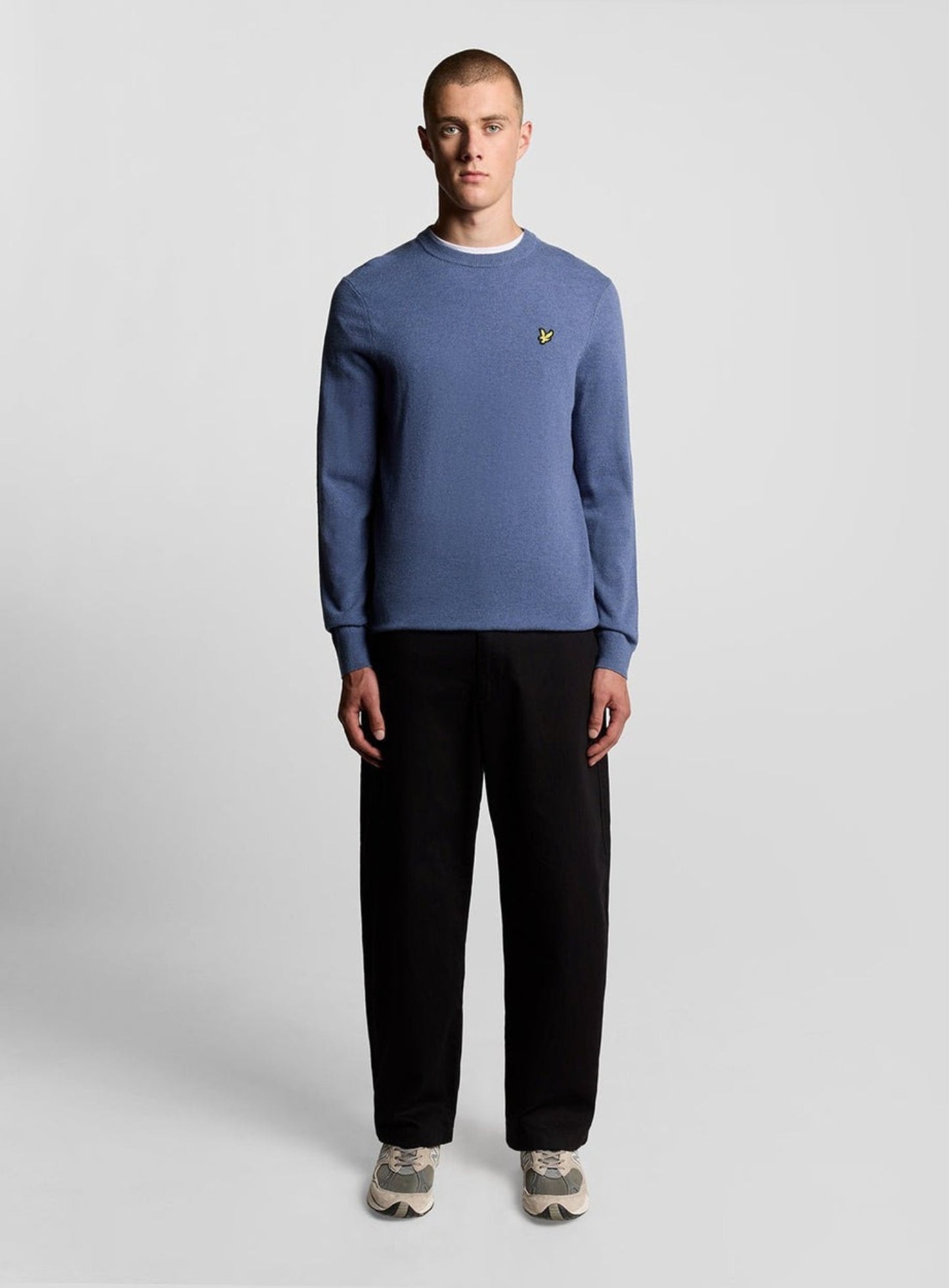LYLE & SCOTT Lambswool Blend Crew Neck Jumper Graystone Marl