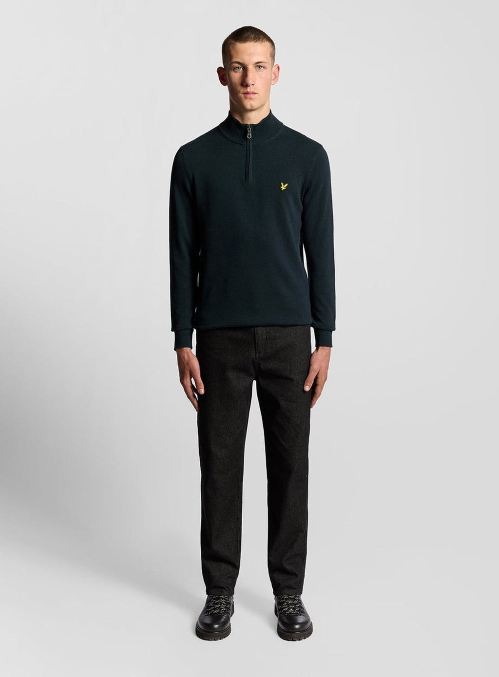 LYLE & SCOTT Cotton Merino Football Collar Jumper Dark Navy