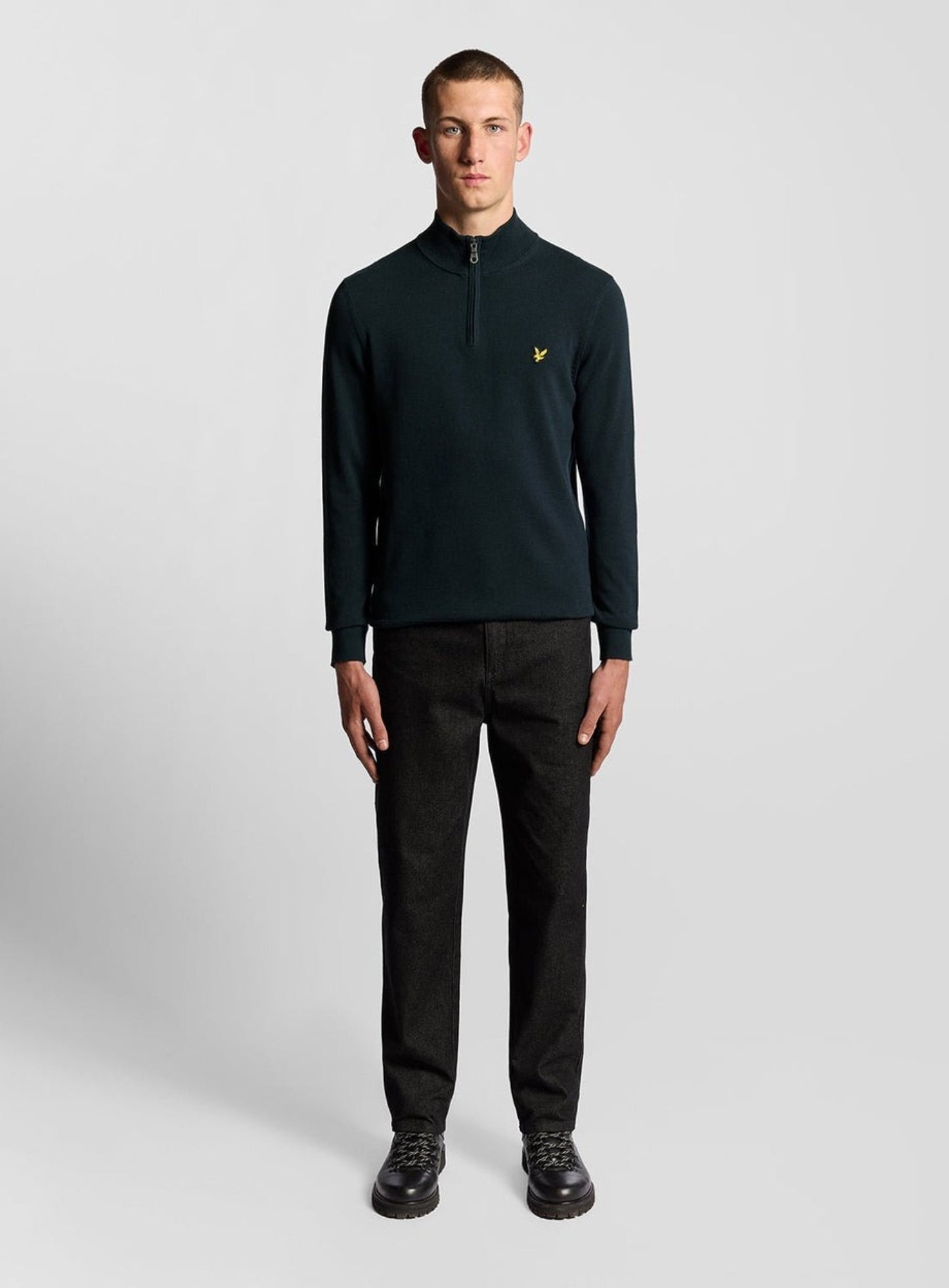 LYLE & SCOTT Cotton Merino Football Collar Jumper Dark Navy