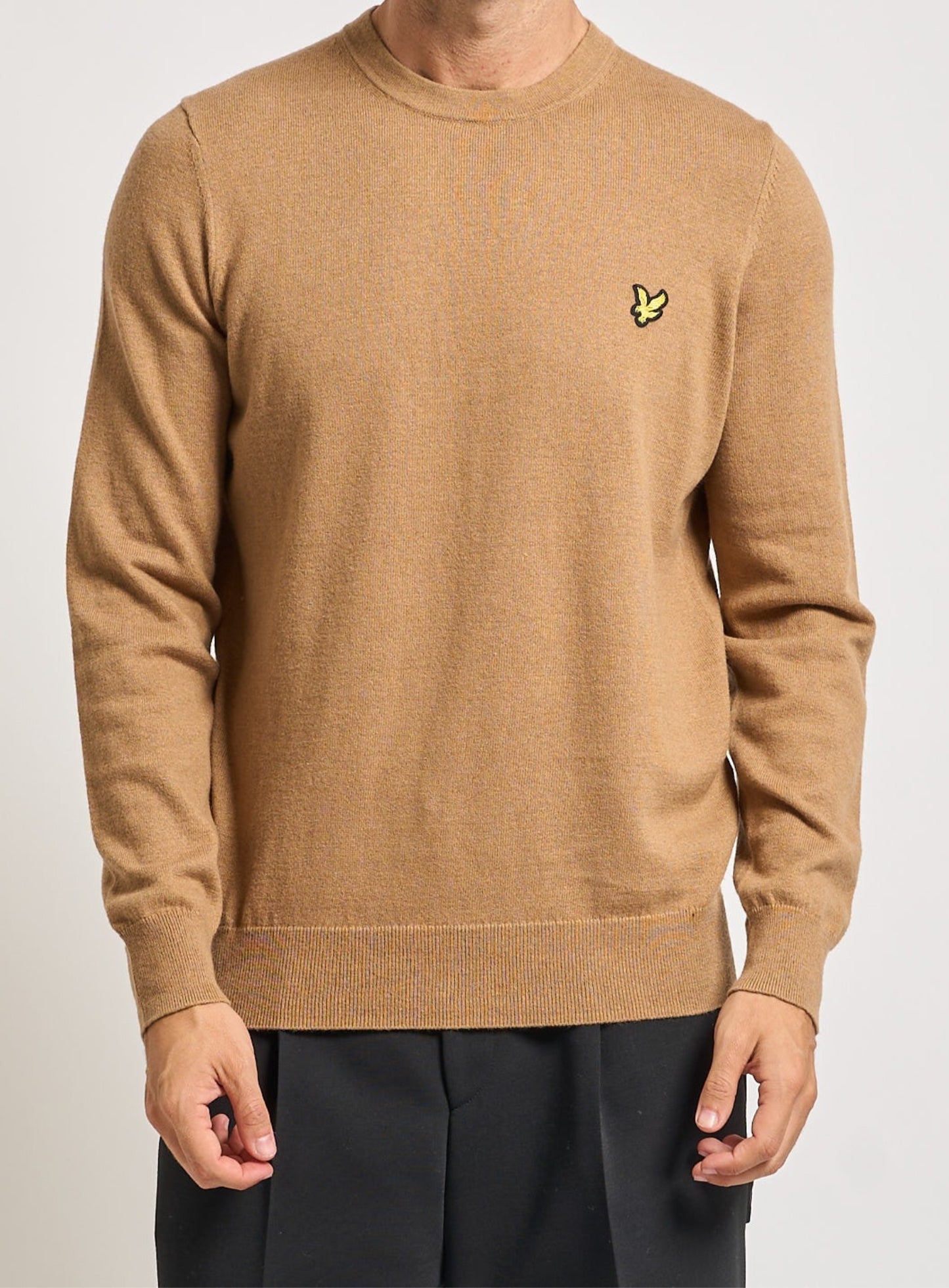 LYLE & SCOTT Cotton Merino Crew Neck Jumper Tigers Eye
