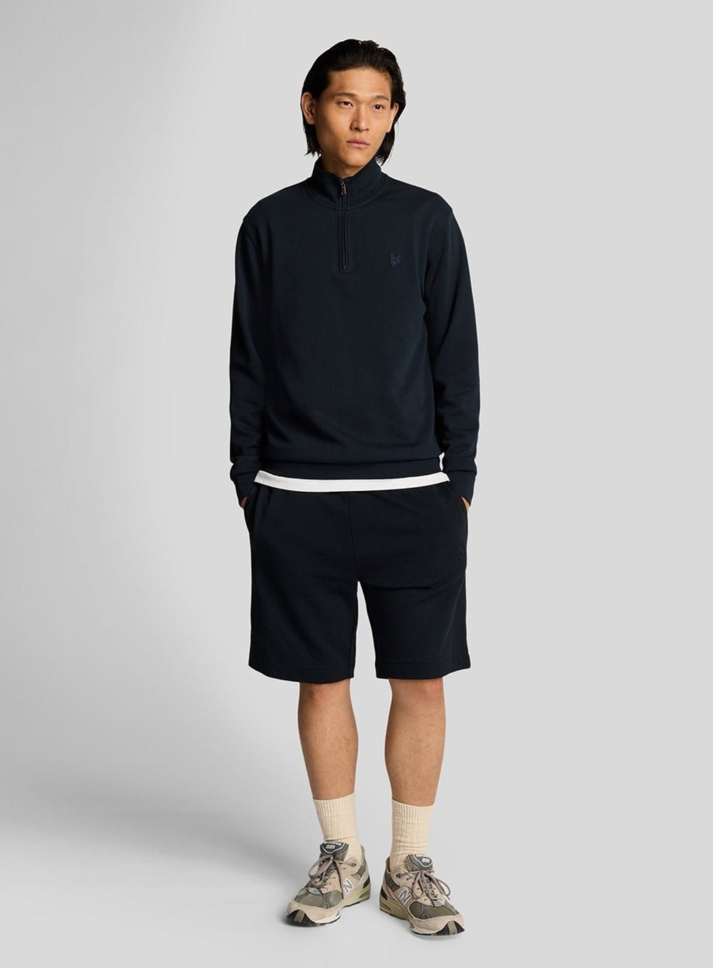 LYLE & SCOTT Superfine Cotton 1/4 Zip Sweatshirt Dark Navy