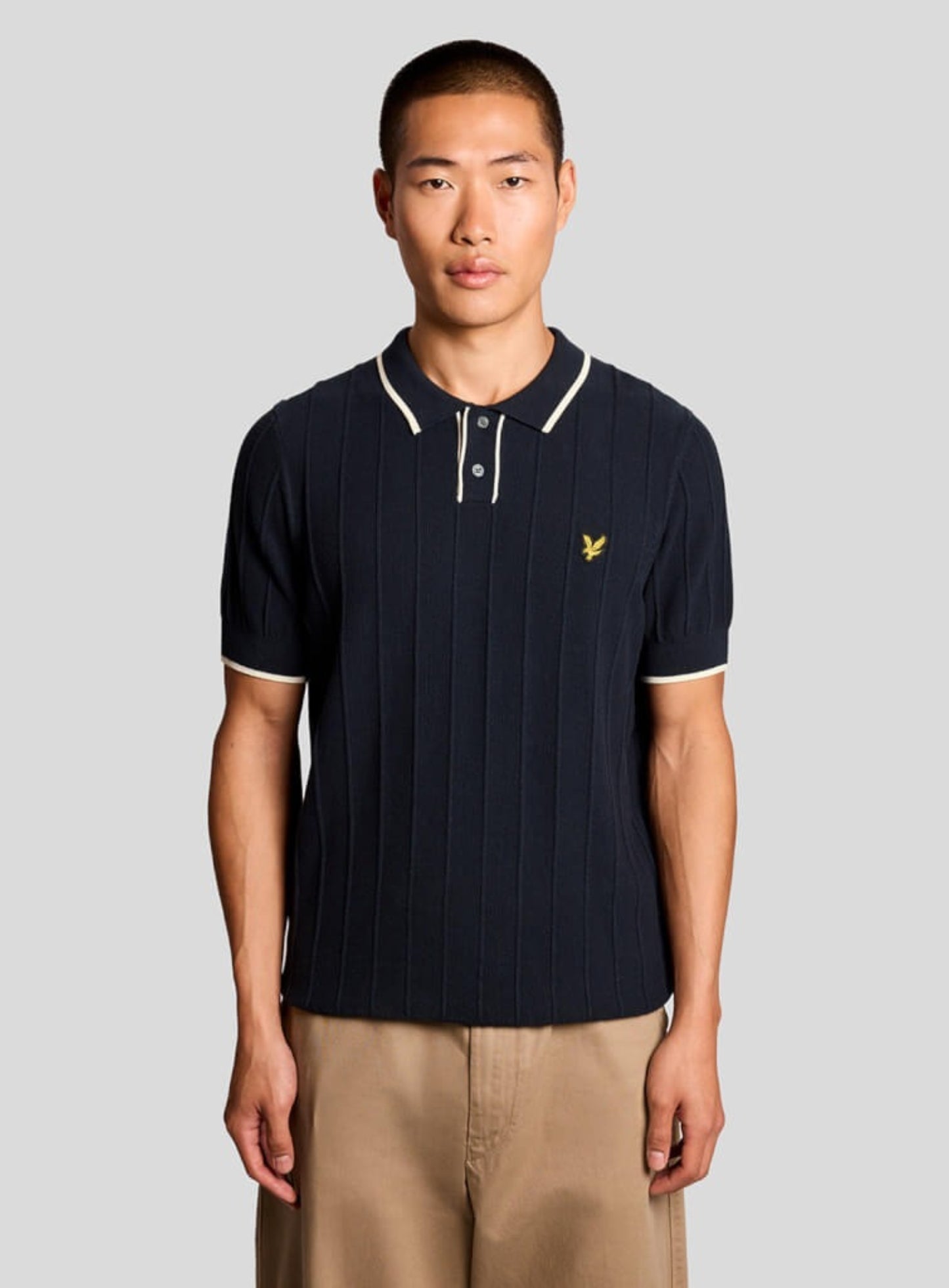 LYLE & SCOTT Tipped Pique Knitted Polo Dark Navy