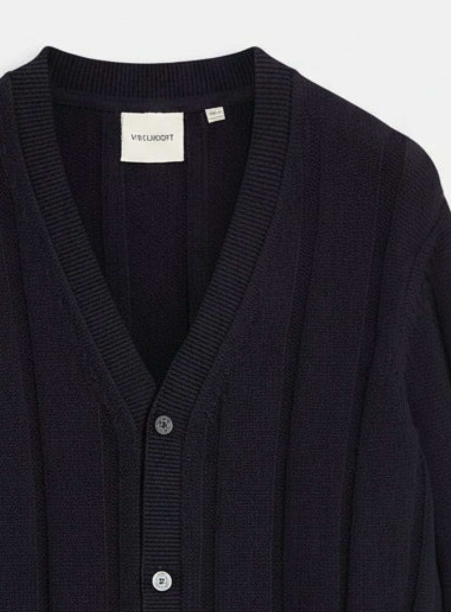 LYLE & SCOTT Drop Stitch Rib Knitted Cardigan Deep Navy