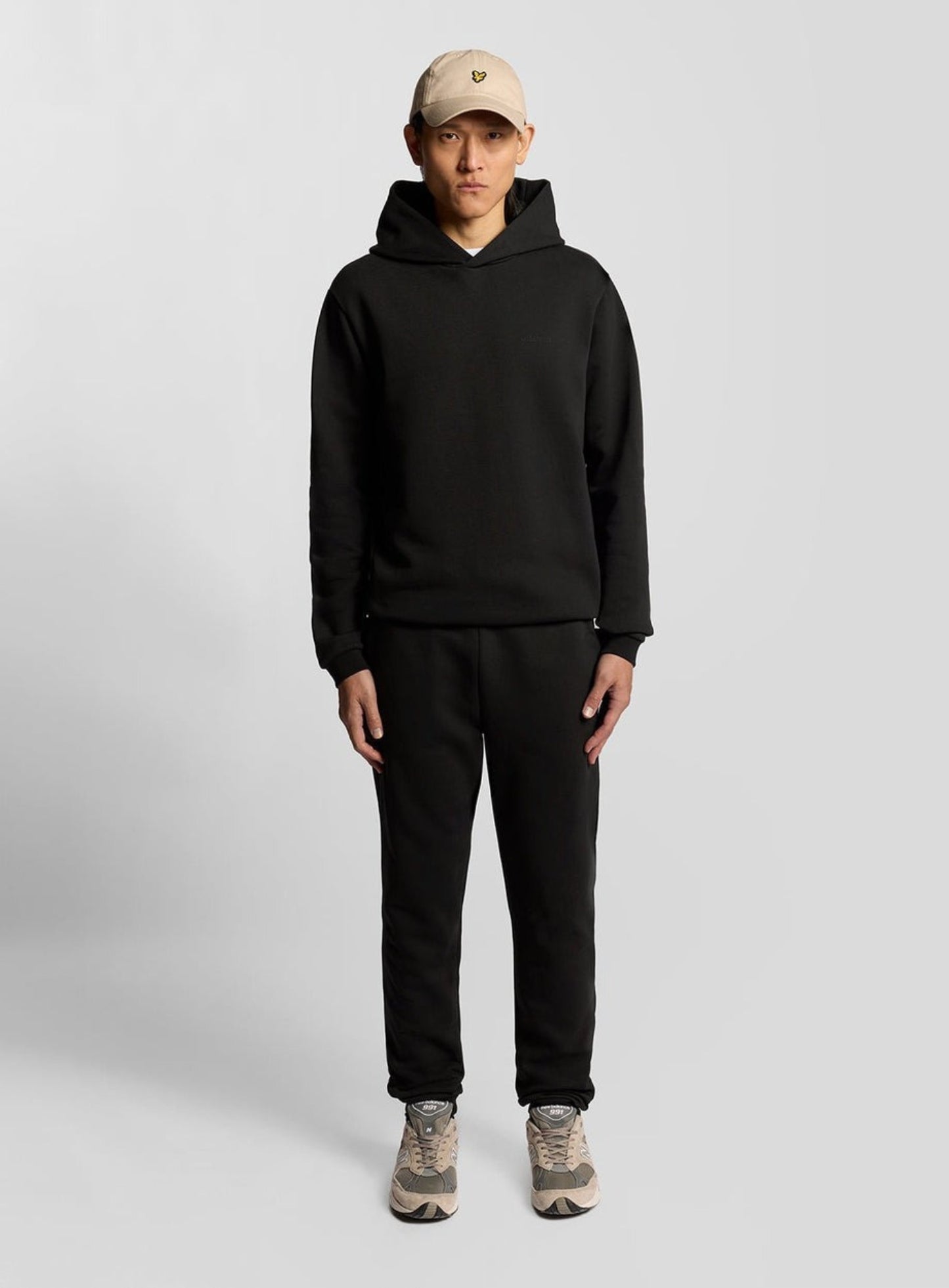 LYLE & SCOTT Logo Brushback Pullover Hoodie Jet Black