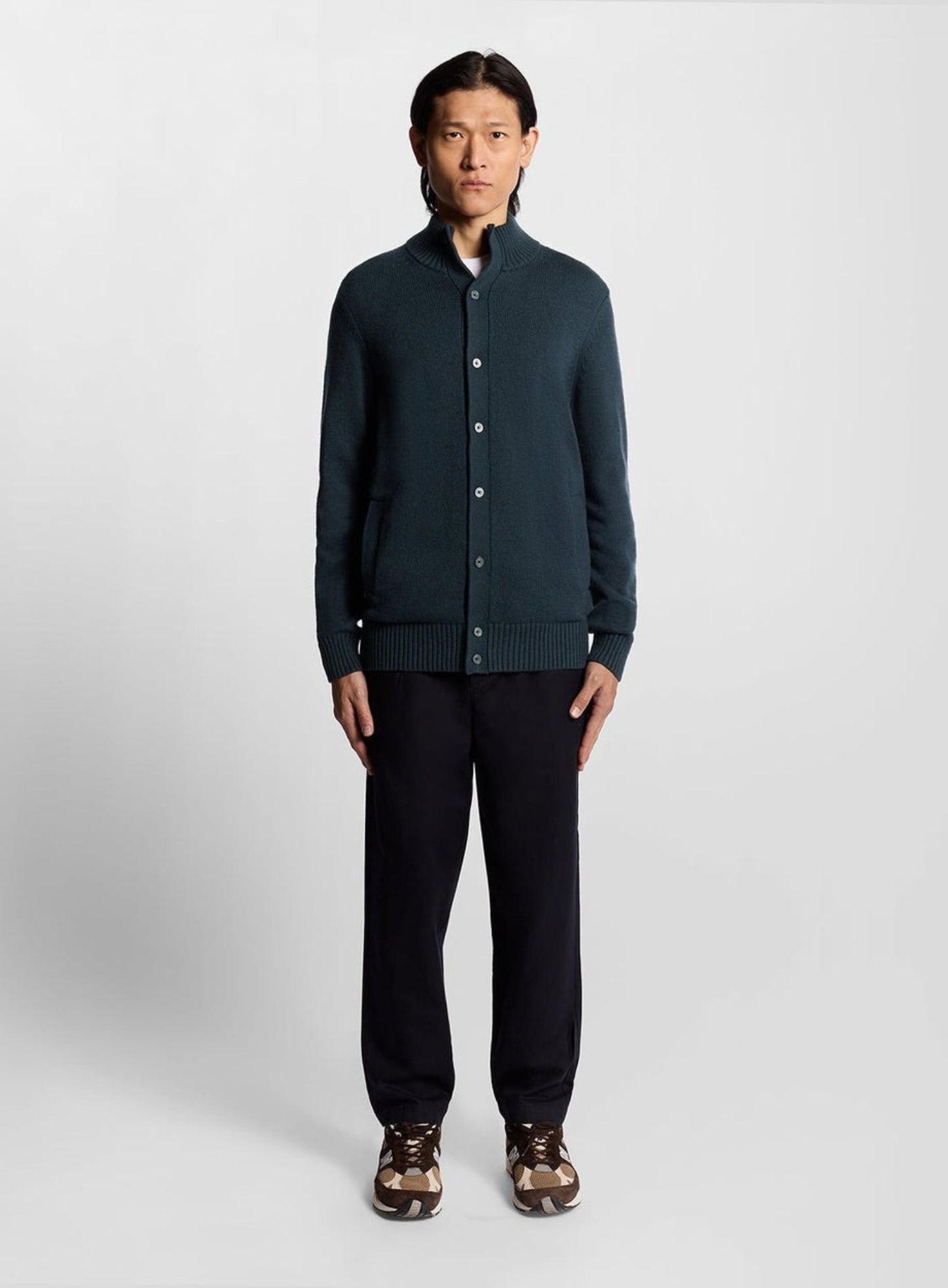 LYLE & SCOTT Military Cardigan Carbon Grey