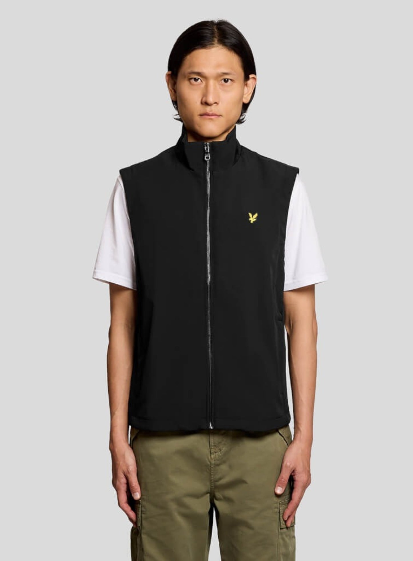 LYLE & SCOTT Mesh Back Softshell Funnel Neck Gilet Jet Black