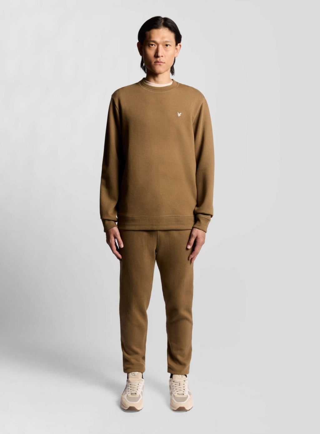 LYLE & SCOTT Diagonal Weave Crew Neck Sweatshirt Dusky Green