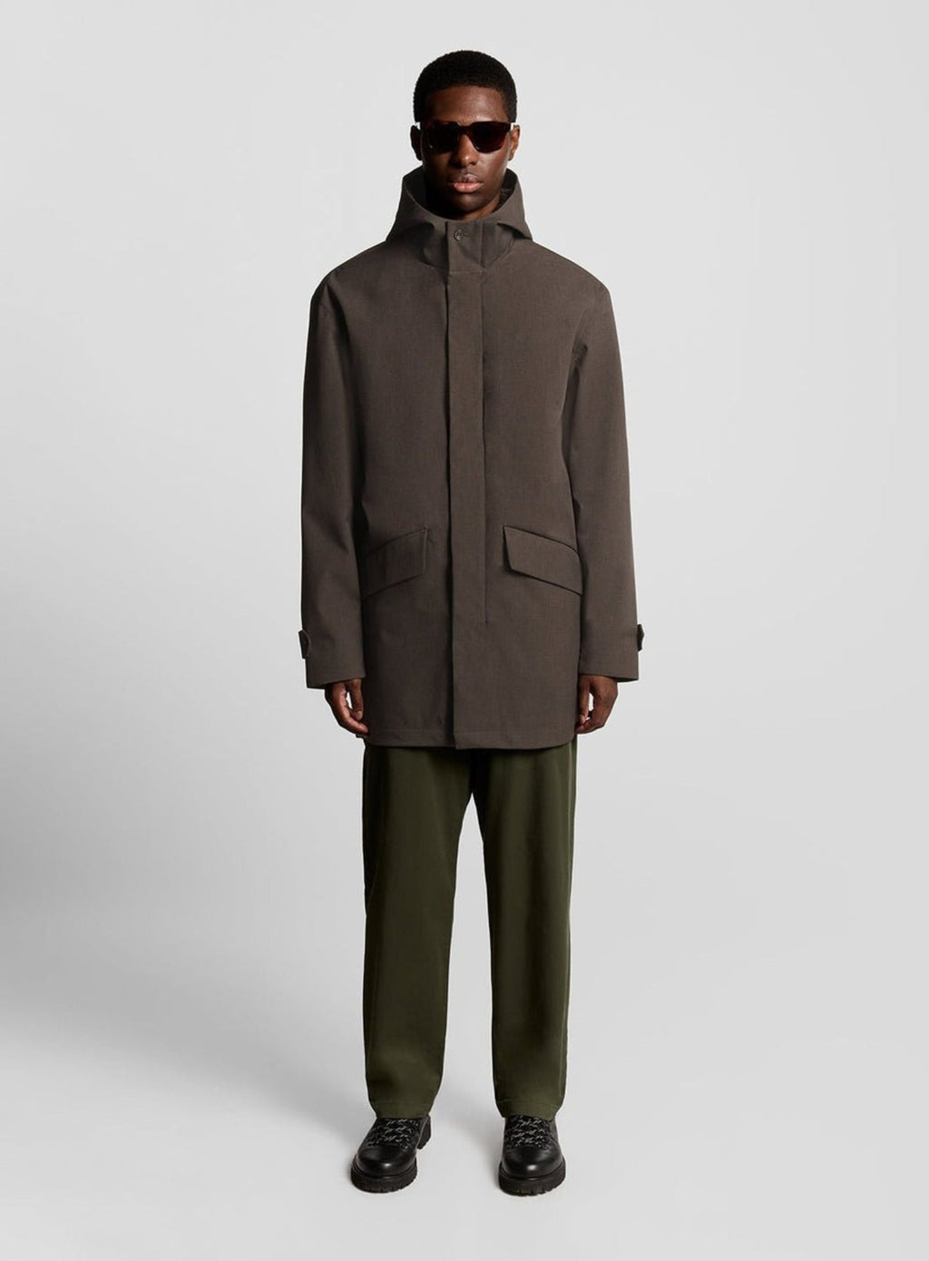 LYLE & SCOTT Waterproof Mac Raincoat Charcoal Marl