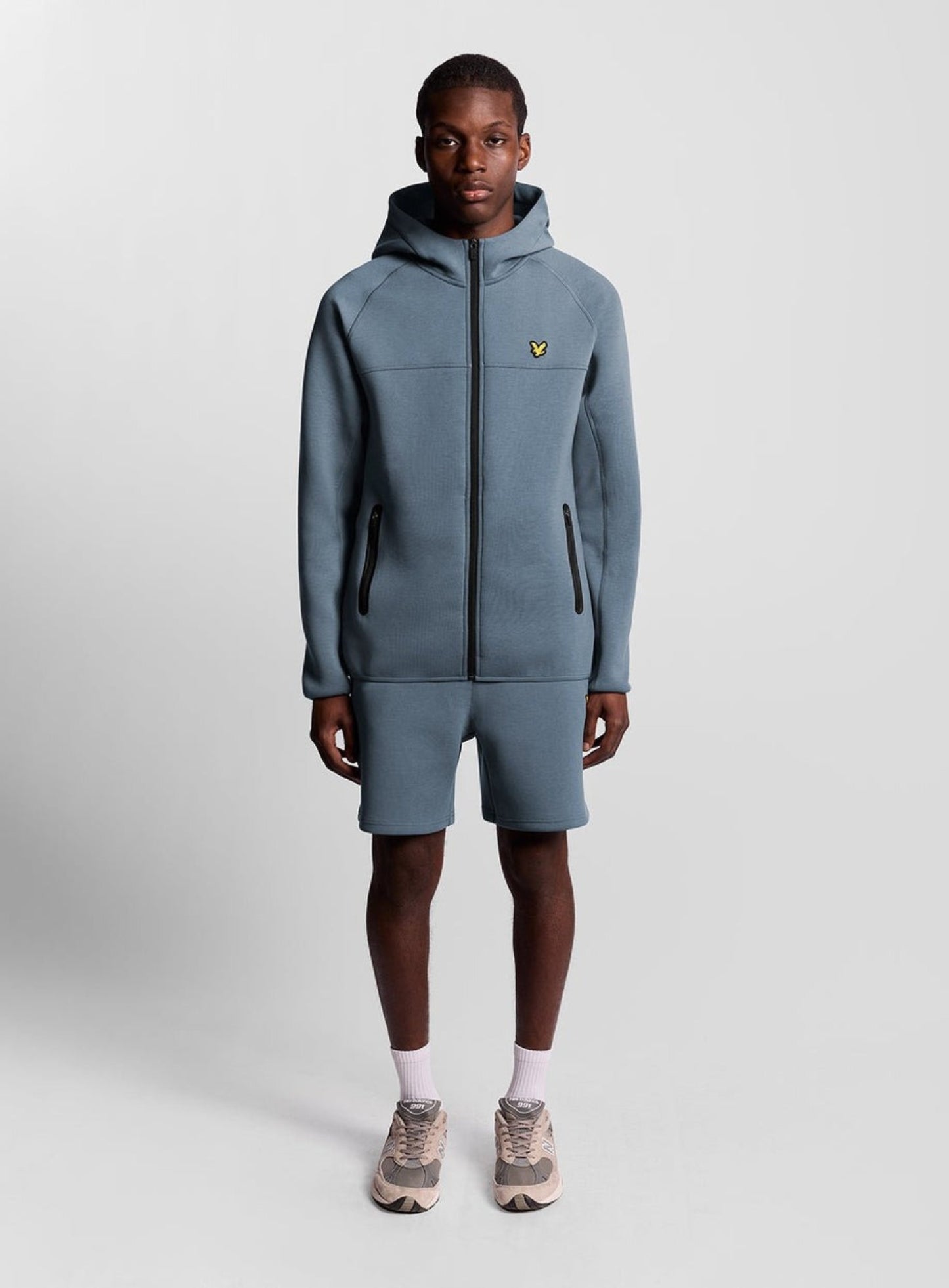 LYLE & SCOTT Sports Neoprene Zip Hoodie Steel Indigo Marl