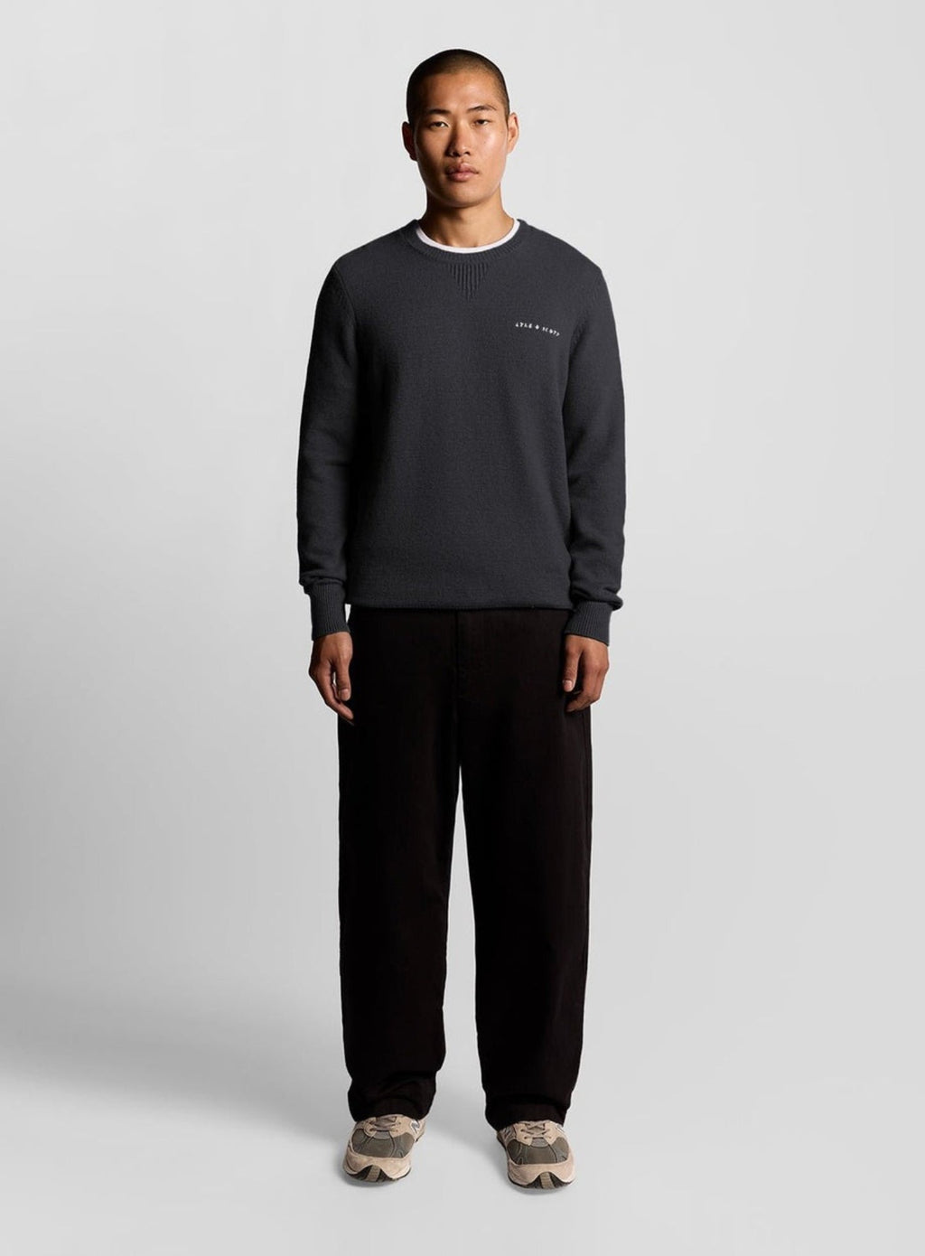 LYLE & SCOTT Script Knitted Crew Neck Dark Navy