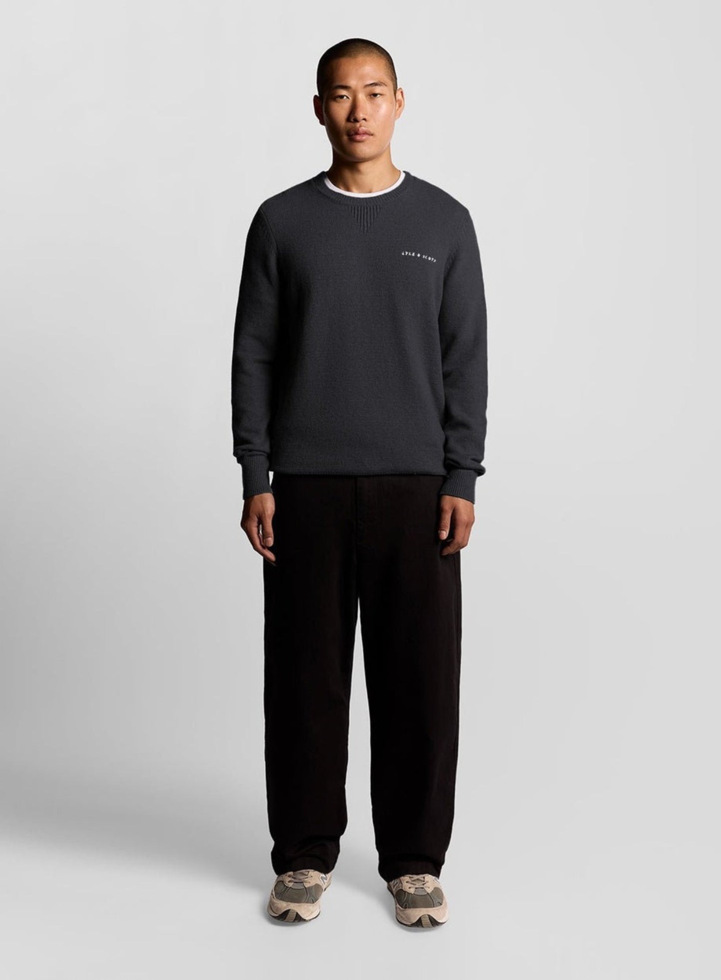 LYLE & SCOTT Script Knitted Crew Neck Dark Navy