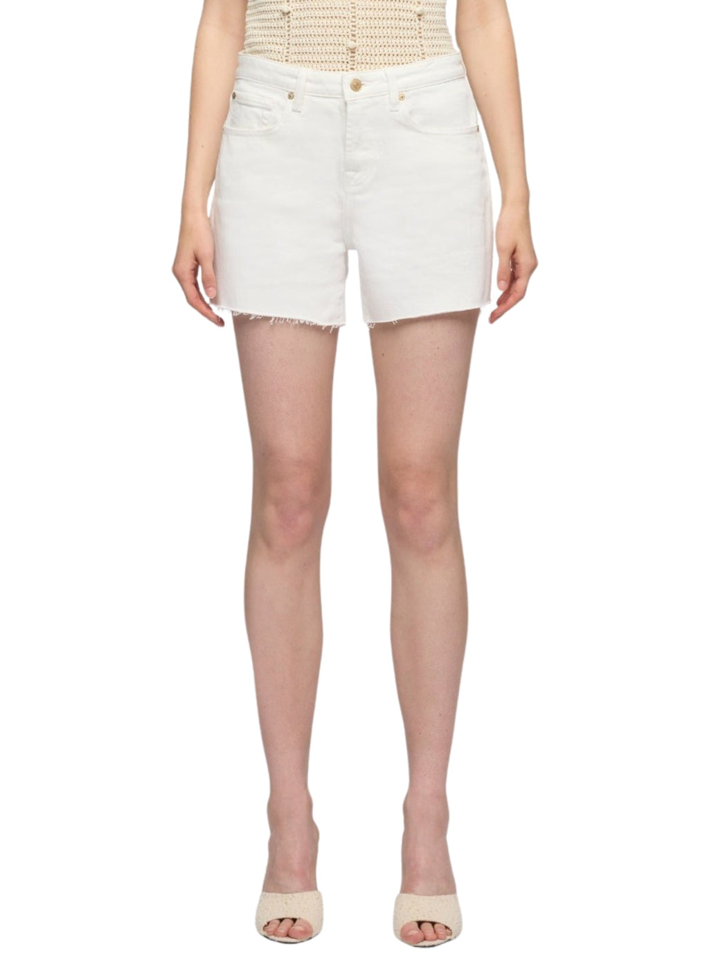 7 FOR ALL MANKIND WOMEN Monroe Long Shorts Milkyway